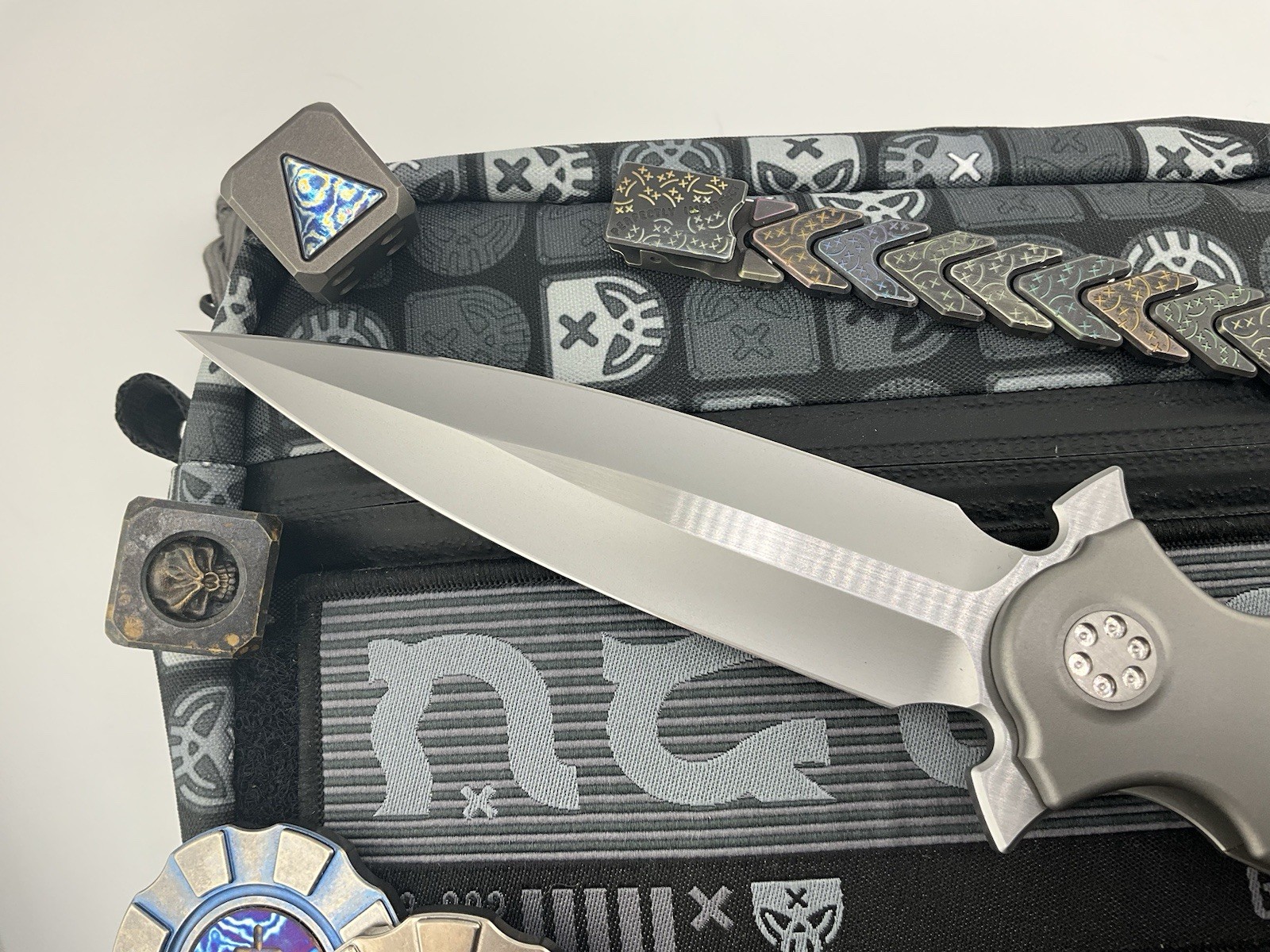 Sharp By Design Custom Arch Nemesis Titanium Zircuti Satin M390 Dual Edge