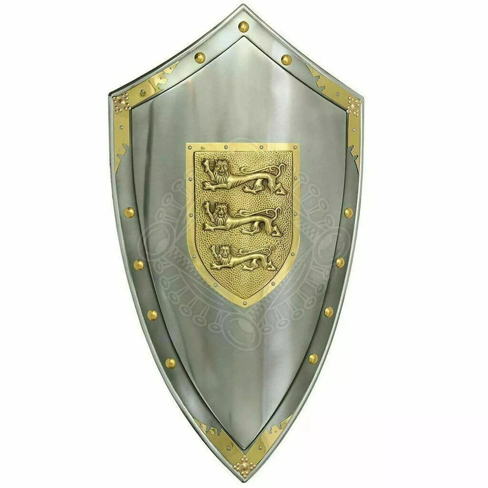 Medieval LARP Warrior Steel Shield King Richard the Lionheart Christmas Shield