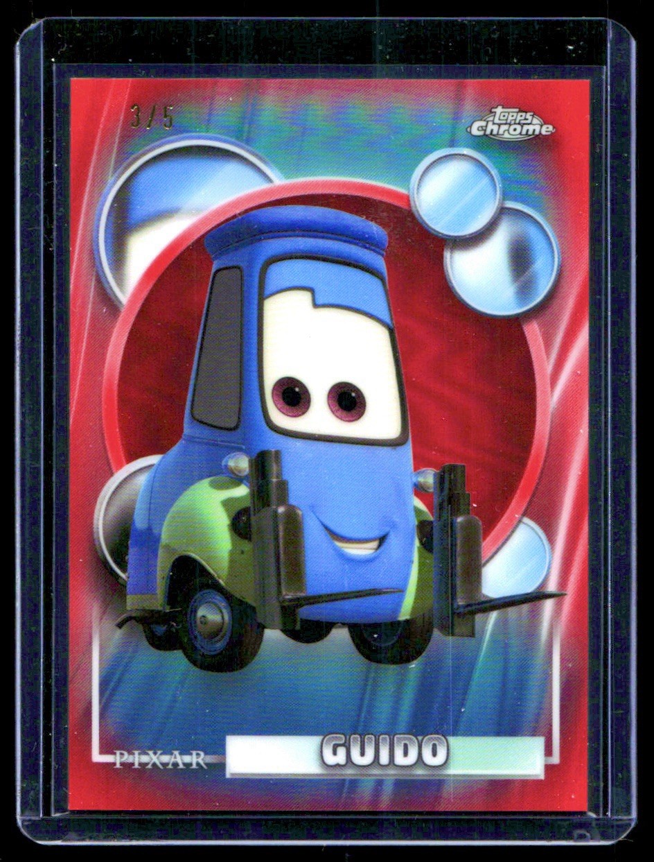 2026 Disney Topps Chrome Guido Red Refractor /5 Pixar Cars #23