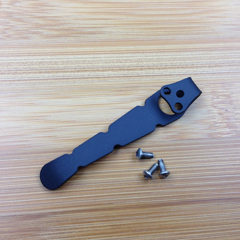 Black Titanium Deep Carry Pocket Clip For Spyderco Delica 4 Knife