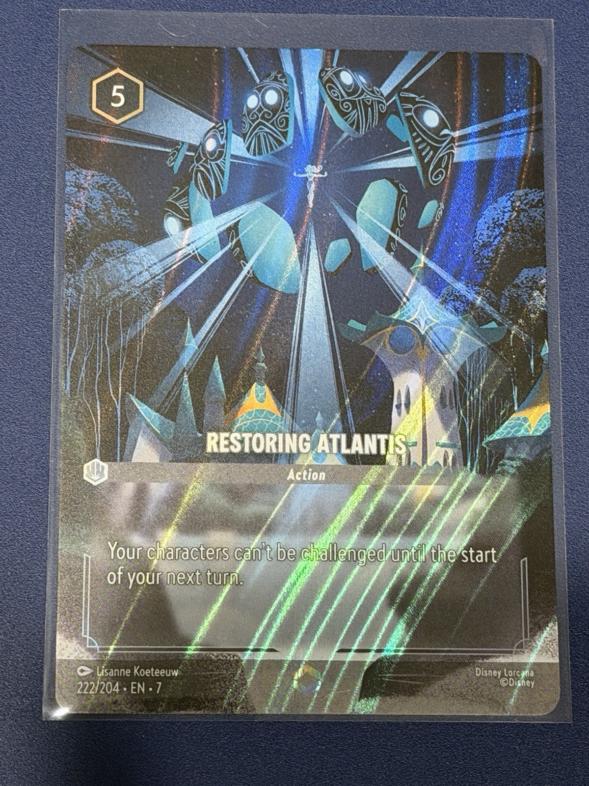 Disney Lorcana Archazia’s Island 222 Restoring Atlantis – ENCHANTED FOIL