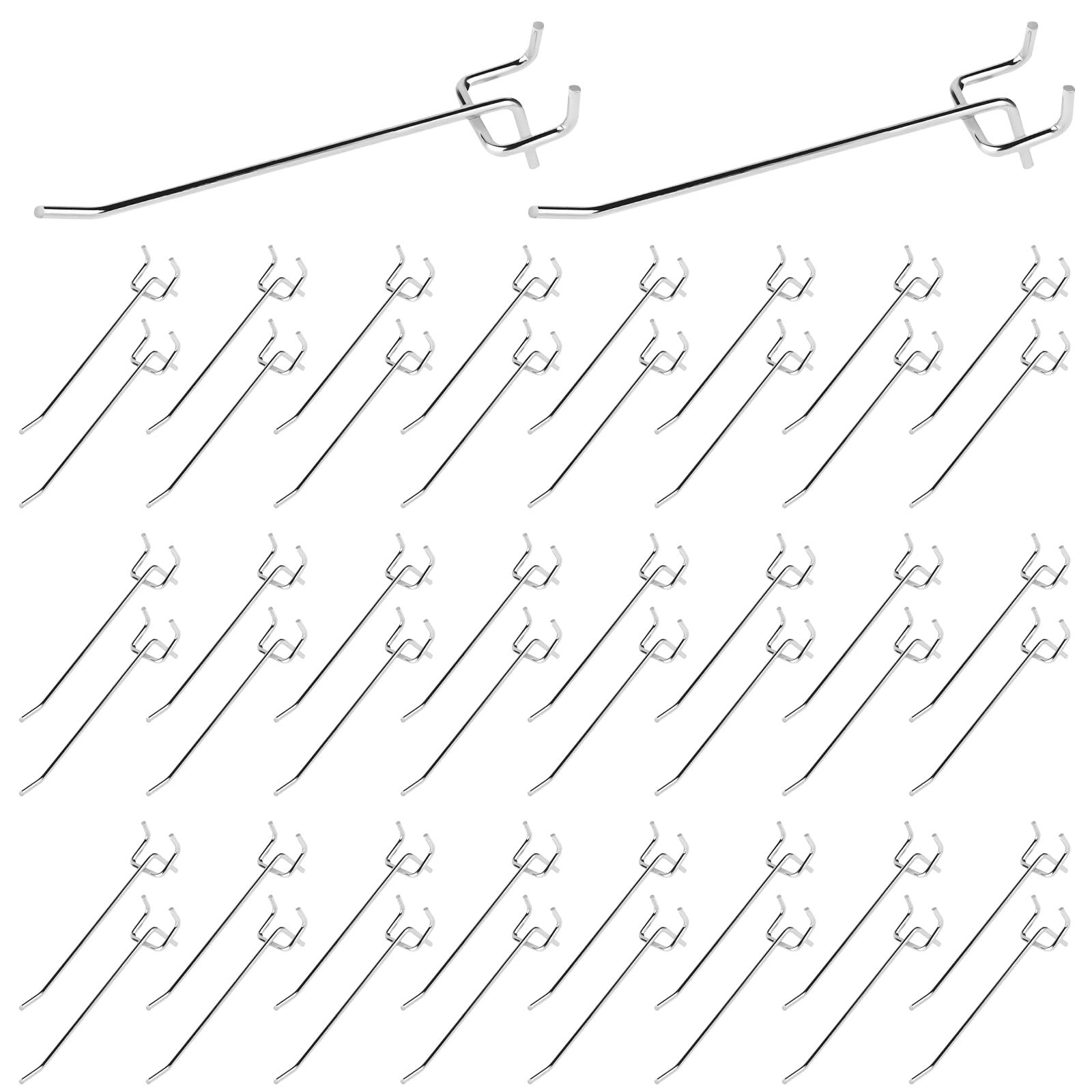 50Pcs 6″/15CM Pegboard Hooks Assortment Set, Metal Peg Board Hooks with 2.5mm…
