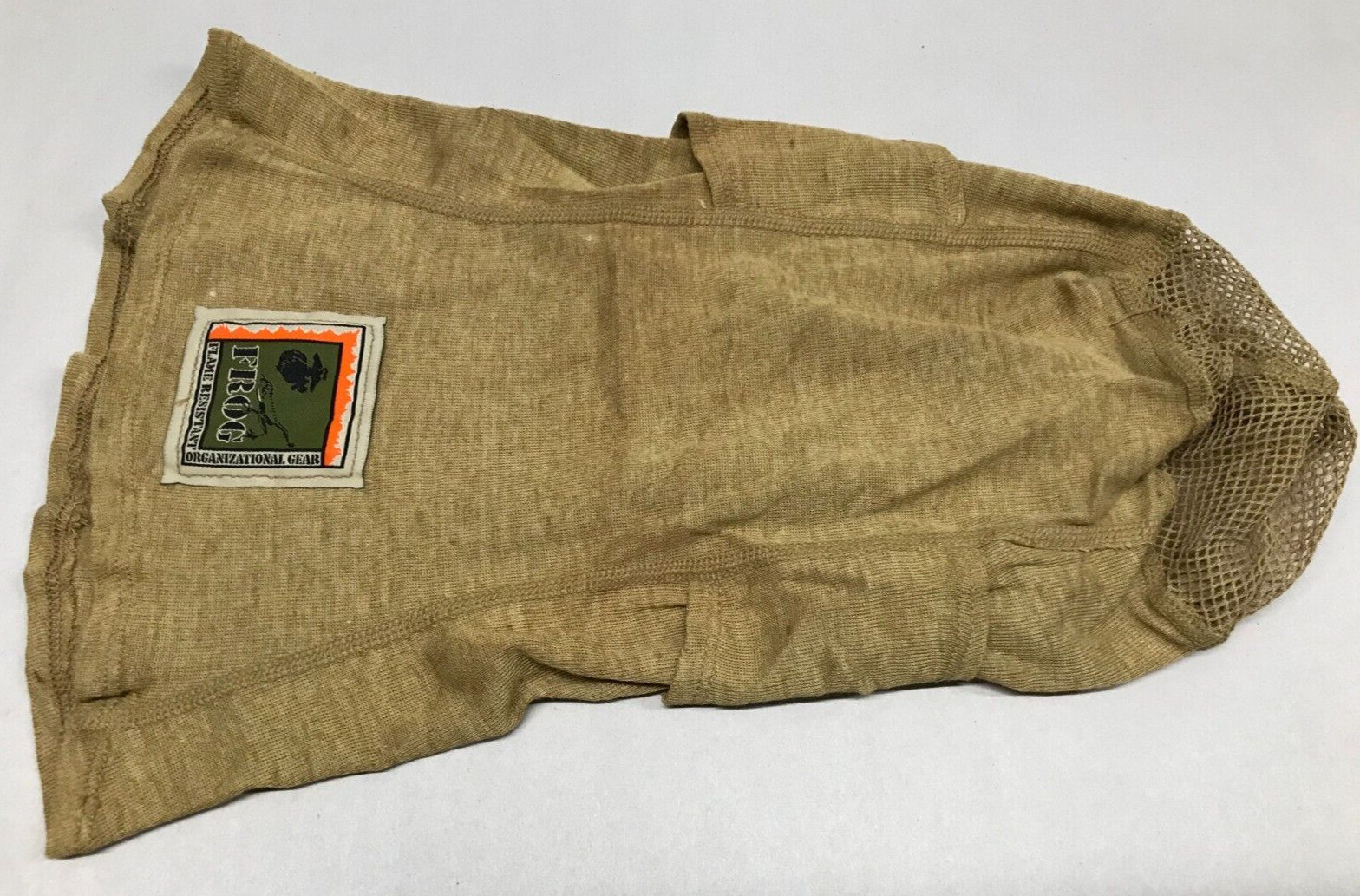 USMC Frog Balaclava Fire Resistant Protective Face Shield Tan Small / Medium NOS