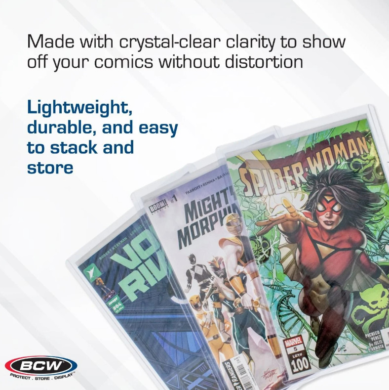 BCW (New) 5 Pack – Comic Book Top Loader – Current/Modern Rigid PVC Holder