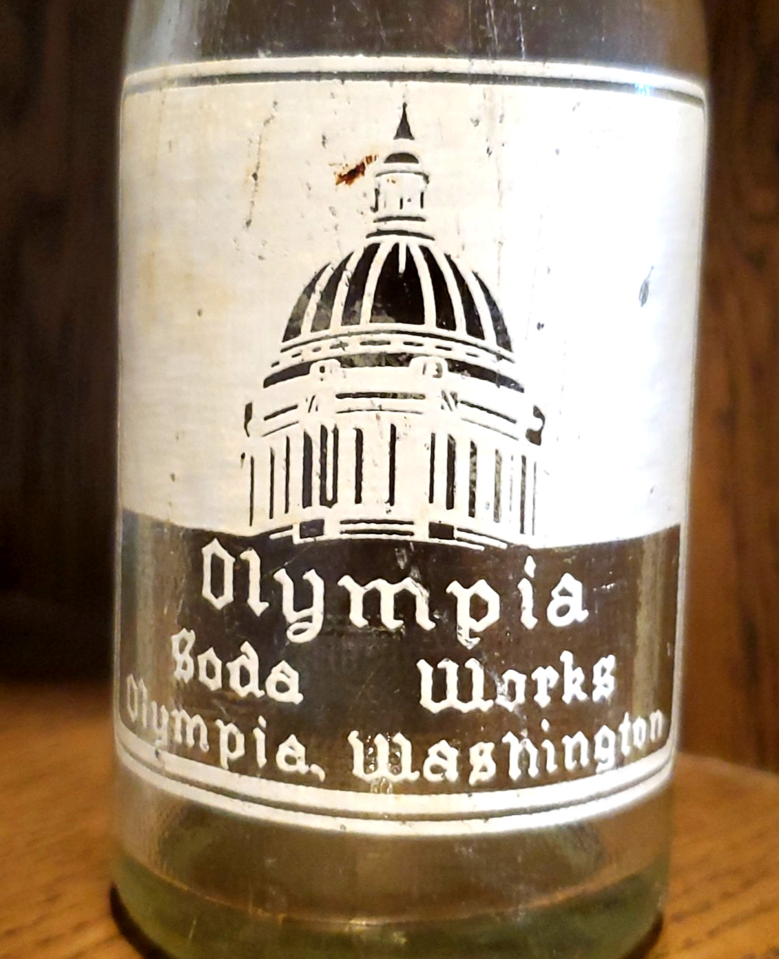 Olympia Soda Works Painted ACL Bottle Tiny McNamara 7oz 1946