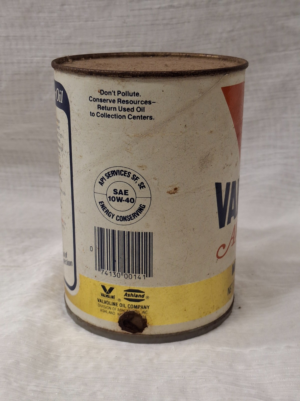VINTAGE VALVOLINE ALL CLIMATE MOTOR OIL 10W-40 NET 32 FL OUNCES NOS