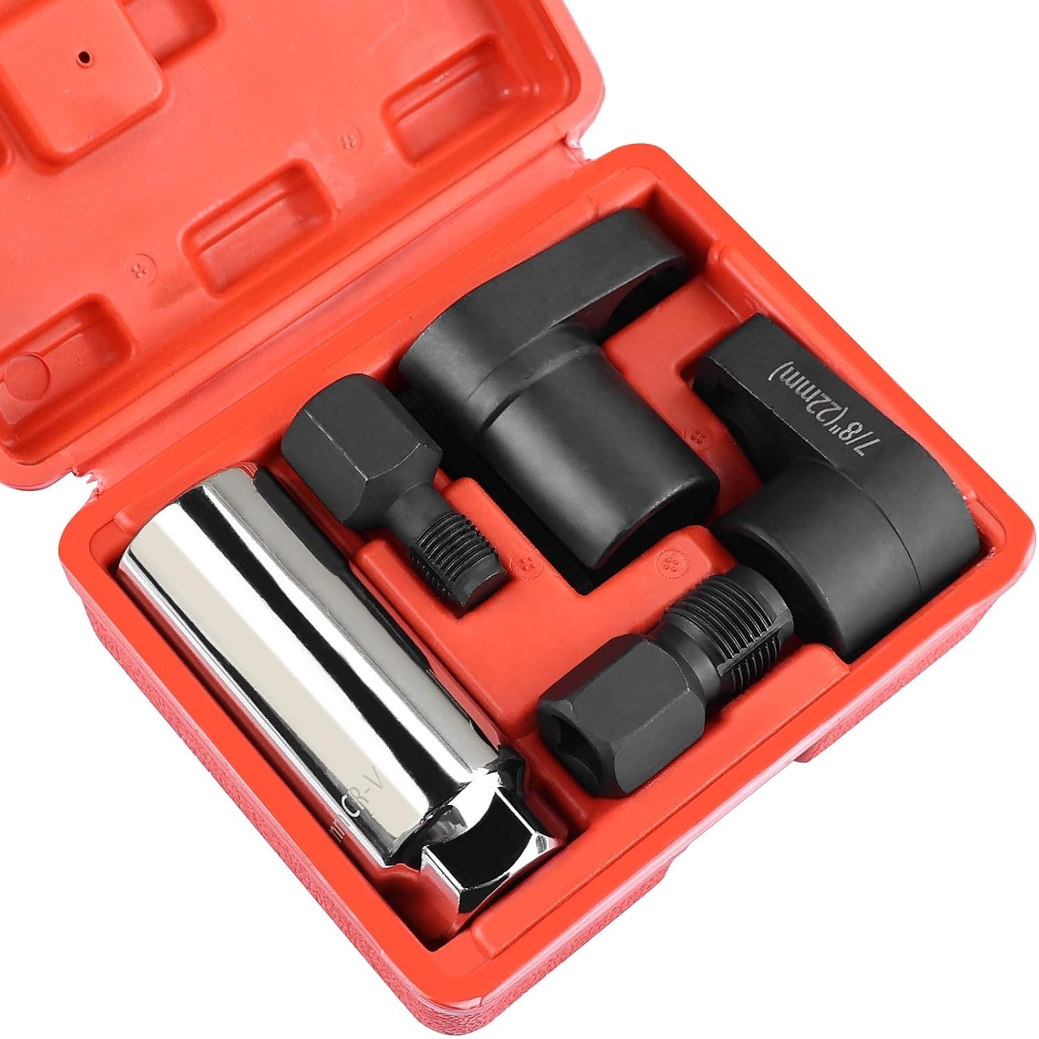 5PCS O2 Oxygen Sensor Socket Set, 1/2 & 3/8 in Drive, 7/8 in (22mm), Premium Rem
