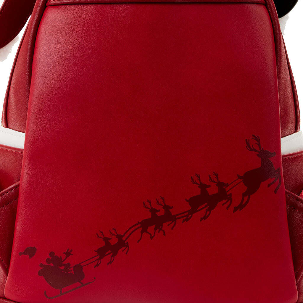 Exclusive Loungefly Glitter Mickey Mouse Santa Mini Backpack