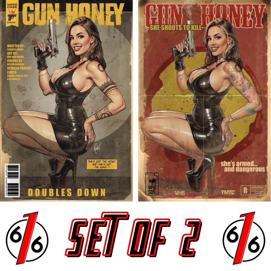 🔥 GUN HONEY DOUBLES DOWN 1 CEDRIC POULAT 616 COMICS Variant AB Set LTD 500