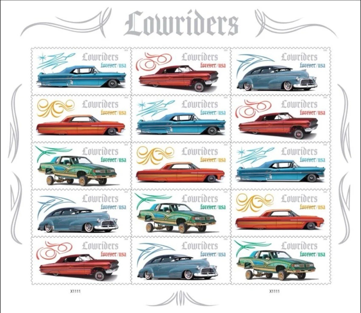 2026 USPS Lowriders Pane of 15 First Class Letter Postage Stamps 78 cents