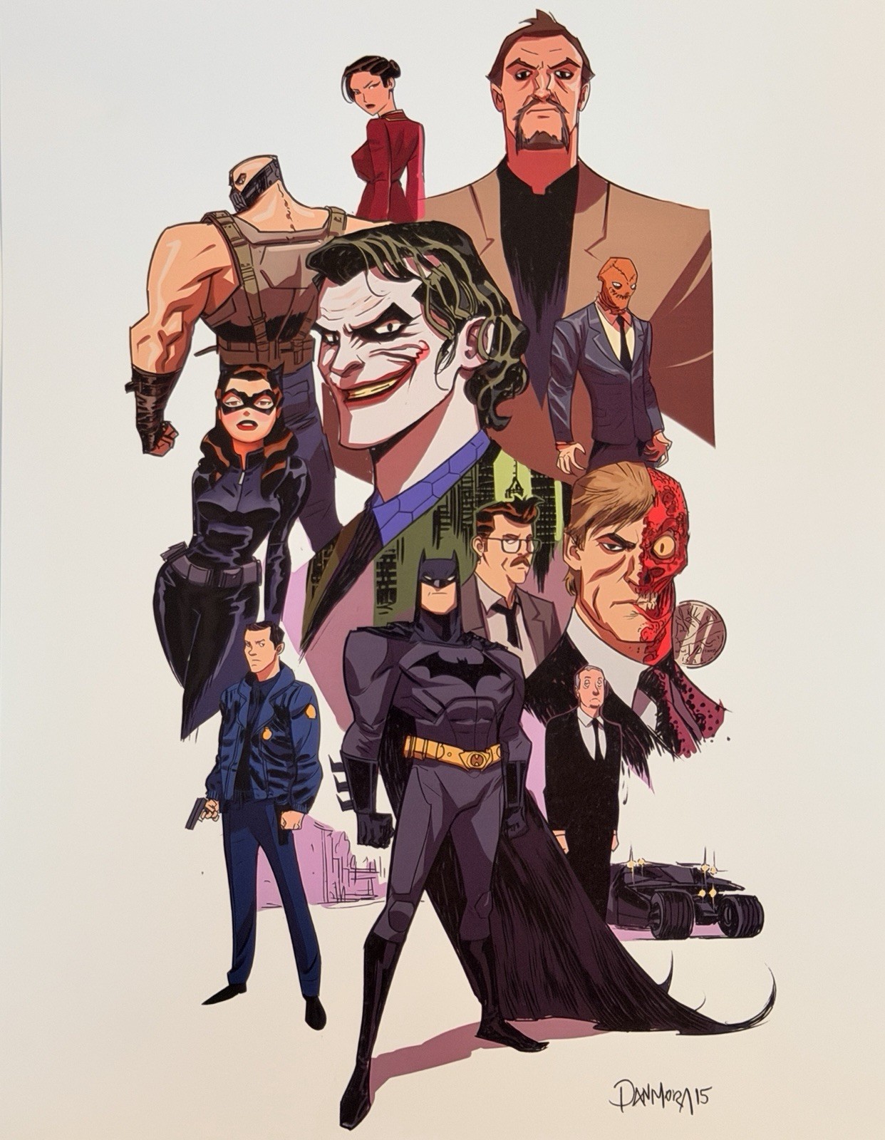 Dark Knight Rises Art Print by Dan Mora – Approx 8×10 Art / 11×14 Board Mounted