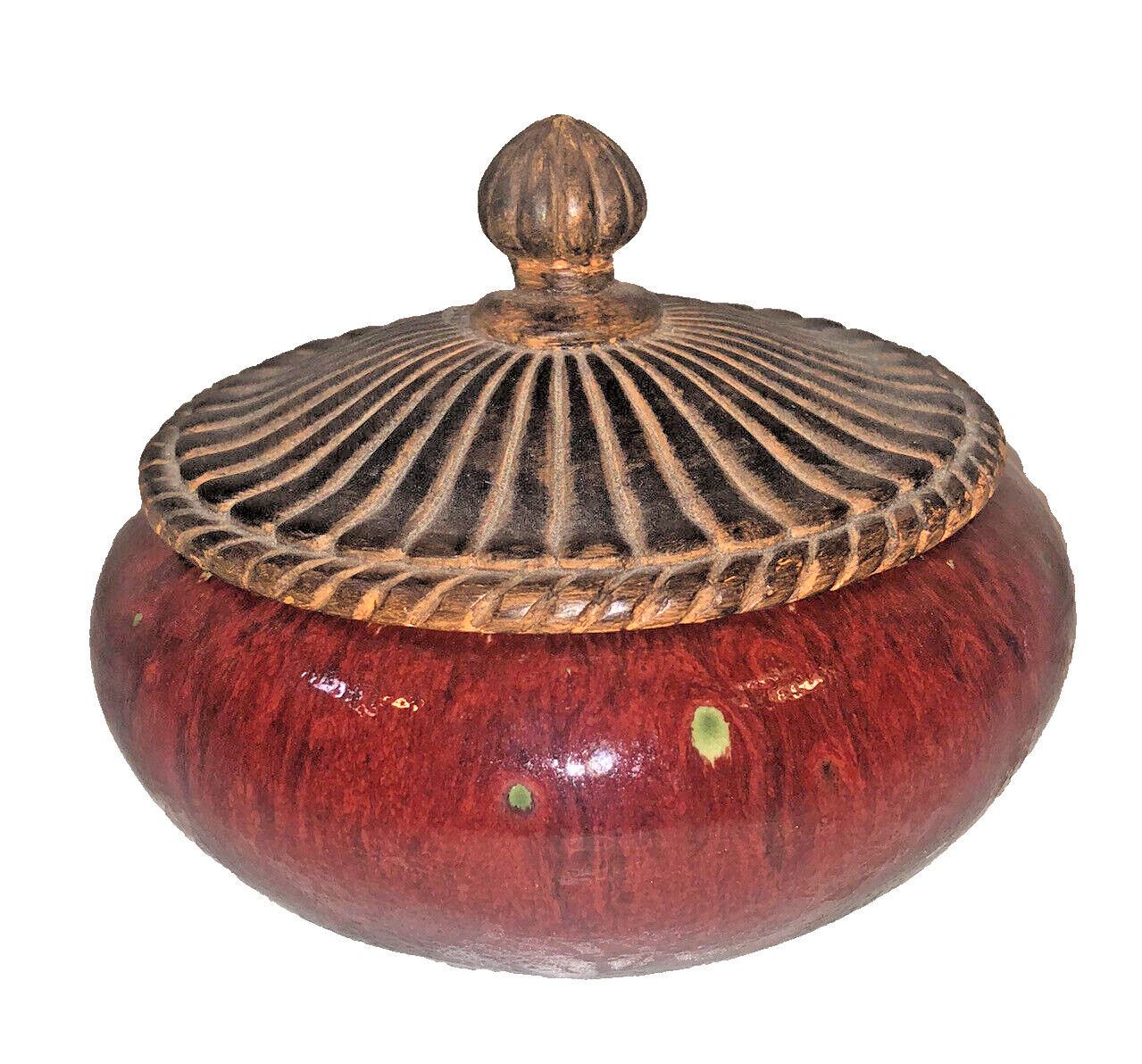 FITZ & FLOYD CLASSICS SANG DE BOEUF Lidded Bowl Powder Bowl Trinket Dish Redish
