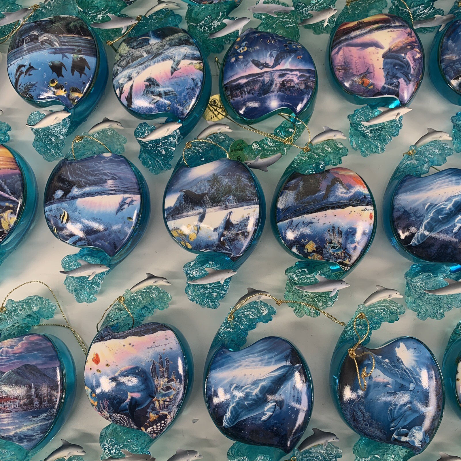 Bradford Exchange Above & Below Dolphin Ornament Lot of 44 Christian Lassen