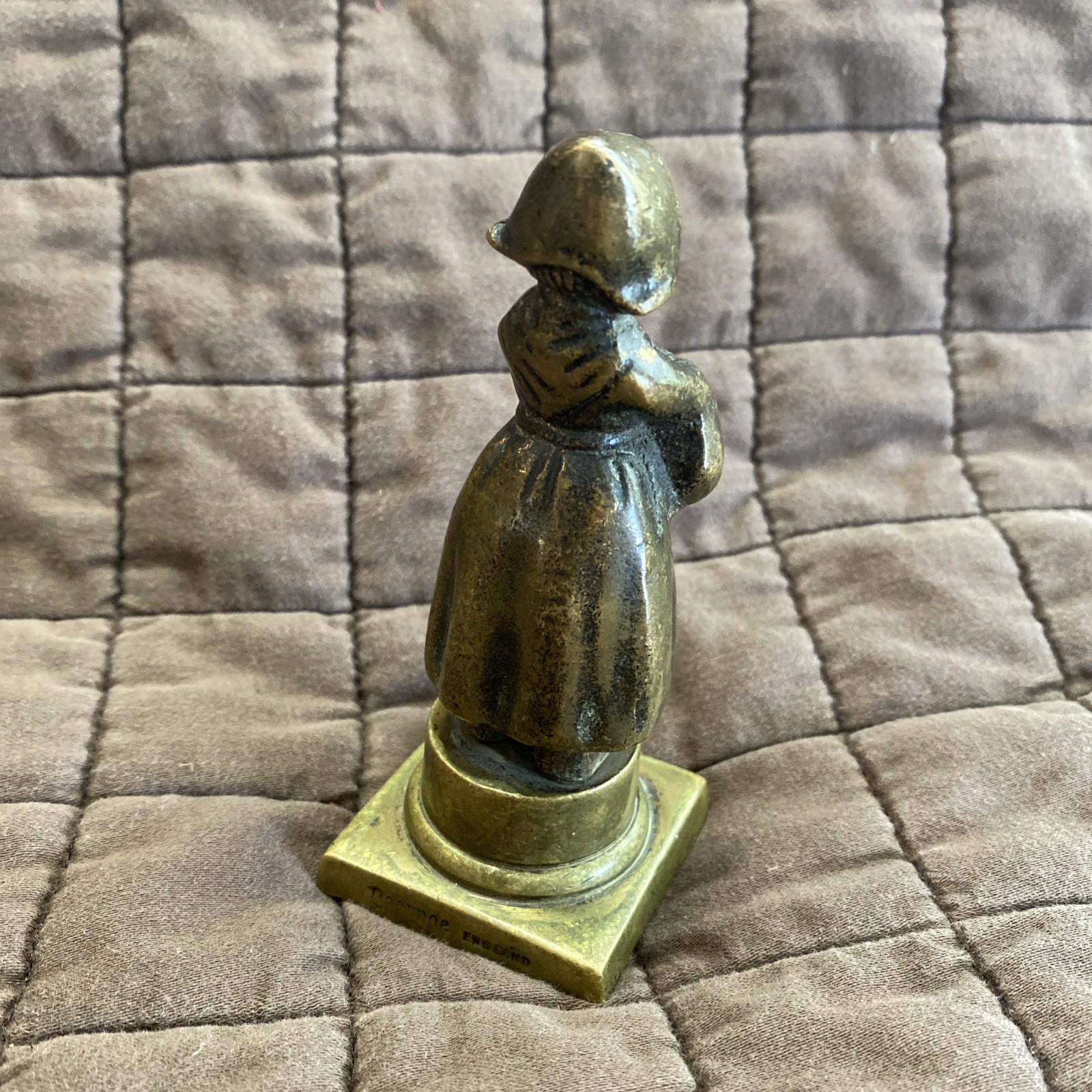 Vintage Solid Brass Victorian Lady Figurine