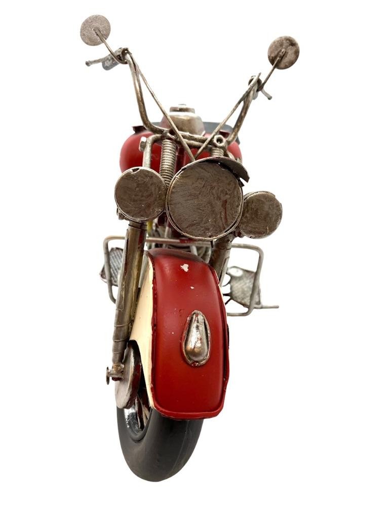 Rustic Vintage Motorcycle Chopper Biker Metal SCULPTURE FIGURINE Man Cave Decor