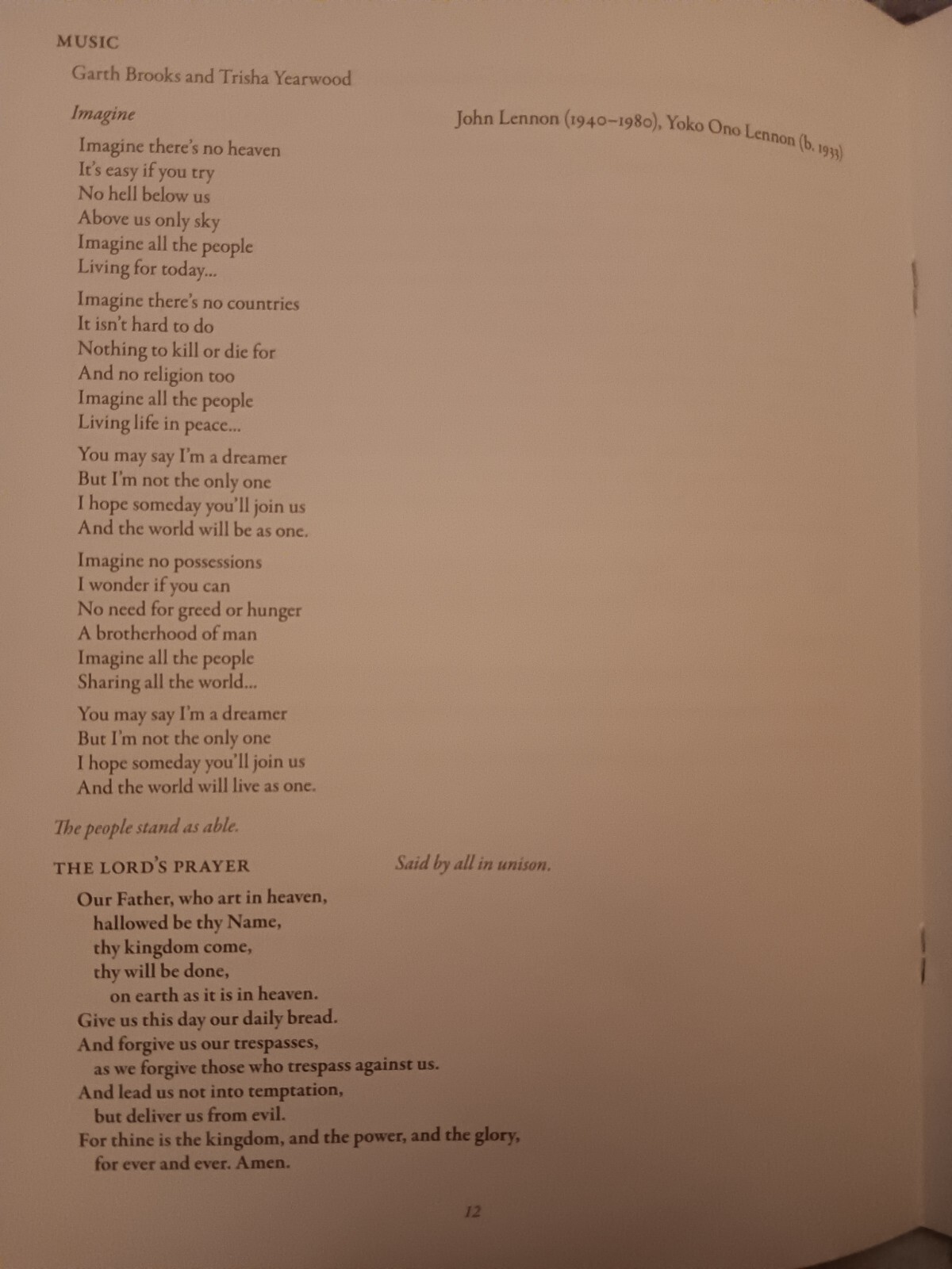 President Jimmy Carter Funeral Program 8.5×11 Copy