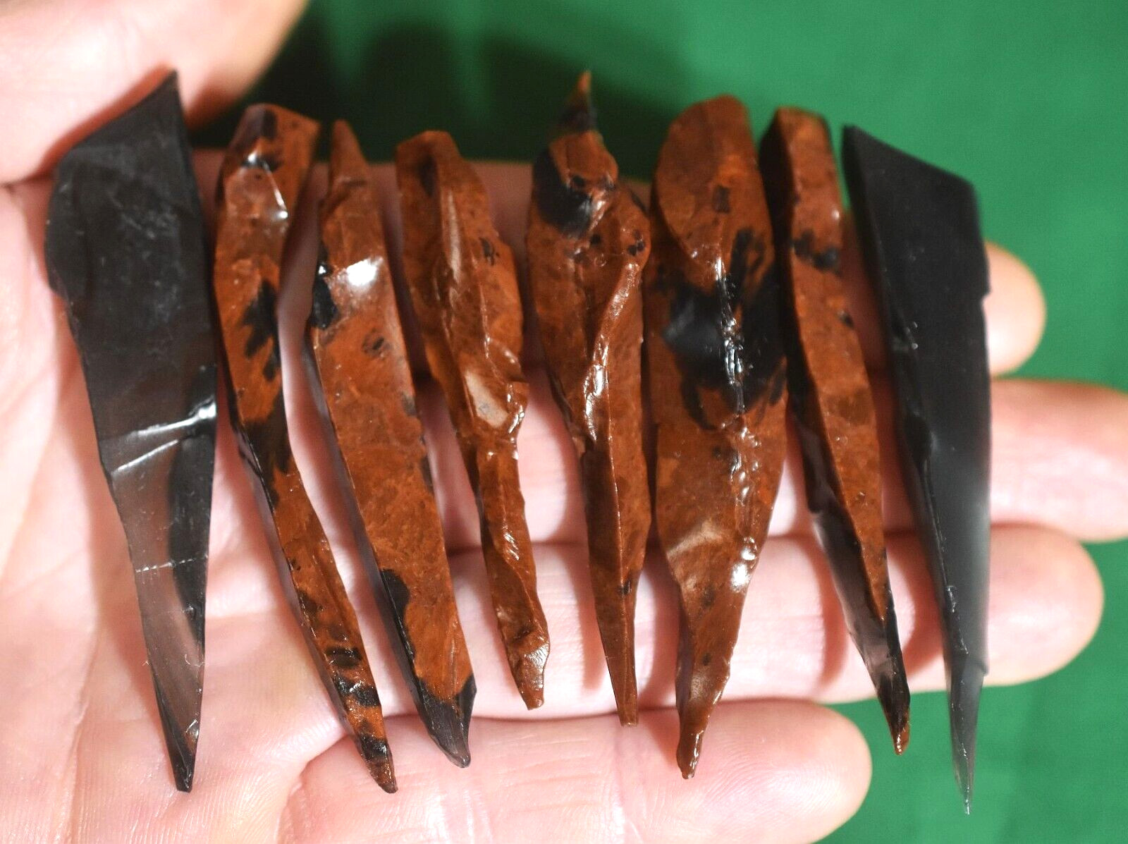 Natural Obsidian Formations Black & Mahogany Needles 2.68 Inches Davis Creek, CA