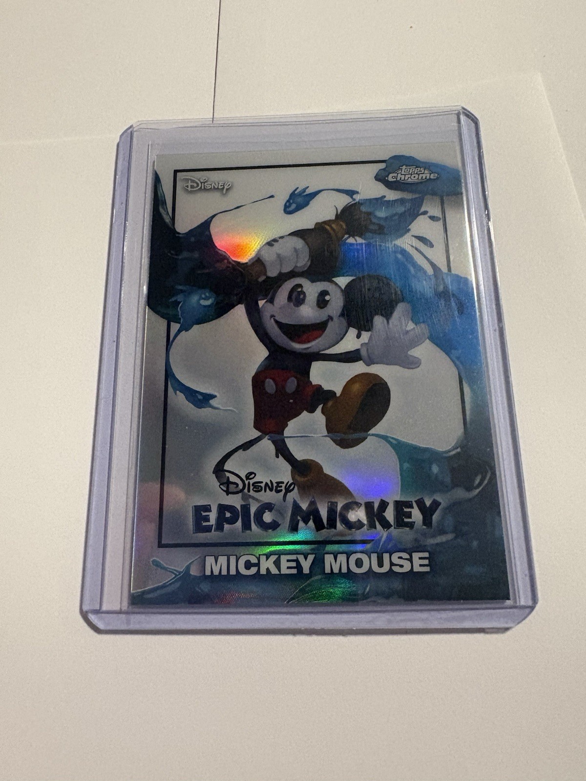 Mickey Mouse 2026 Topps Disney Neon Epic Mickey Chrome Refractor Card-#EM-20