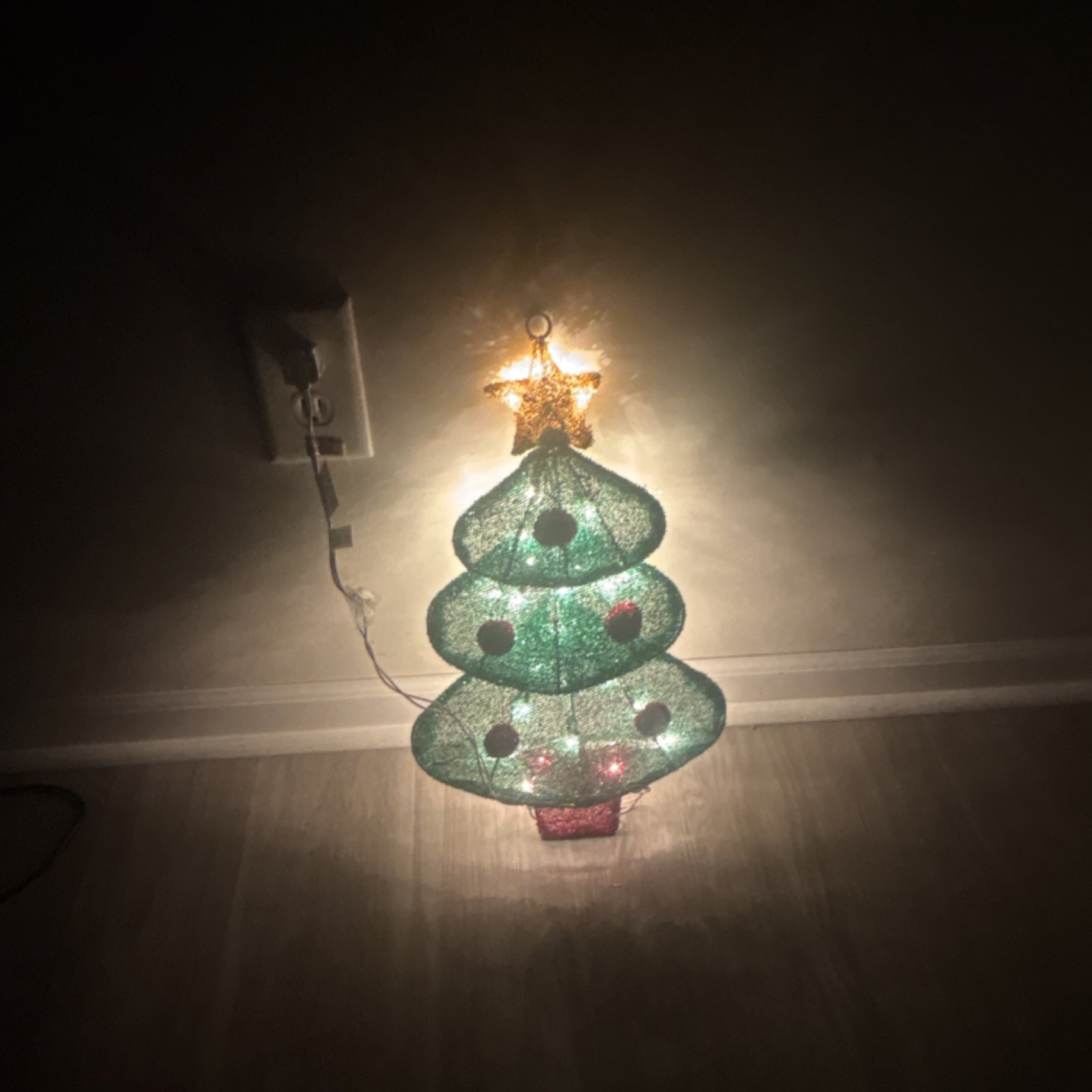 Lighted Indoor Christmas Tree Decoration Corded Electric Green Red Yellow