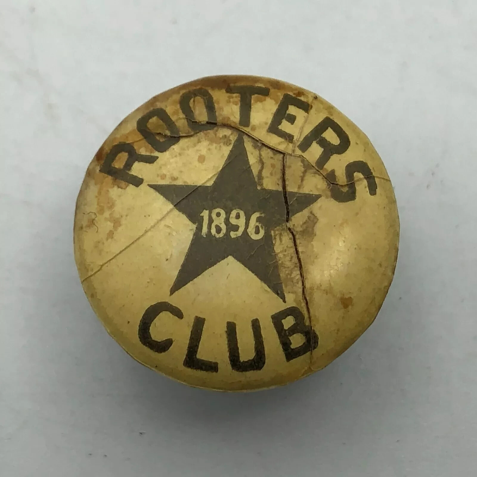 Rooters Club Lapel Button Stud Rough Poor 1896 Vintage Antique Buttonhole Pin