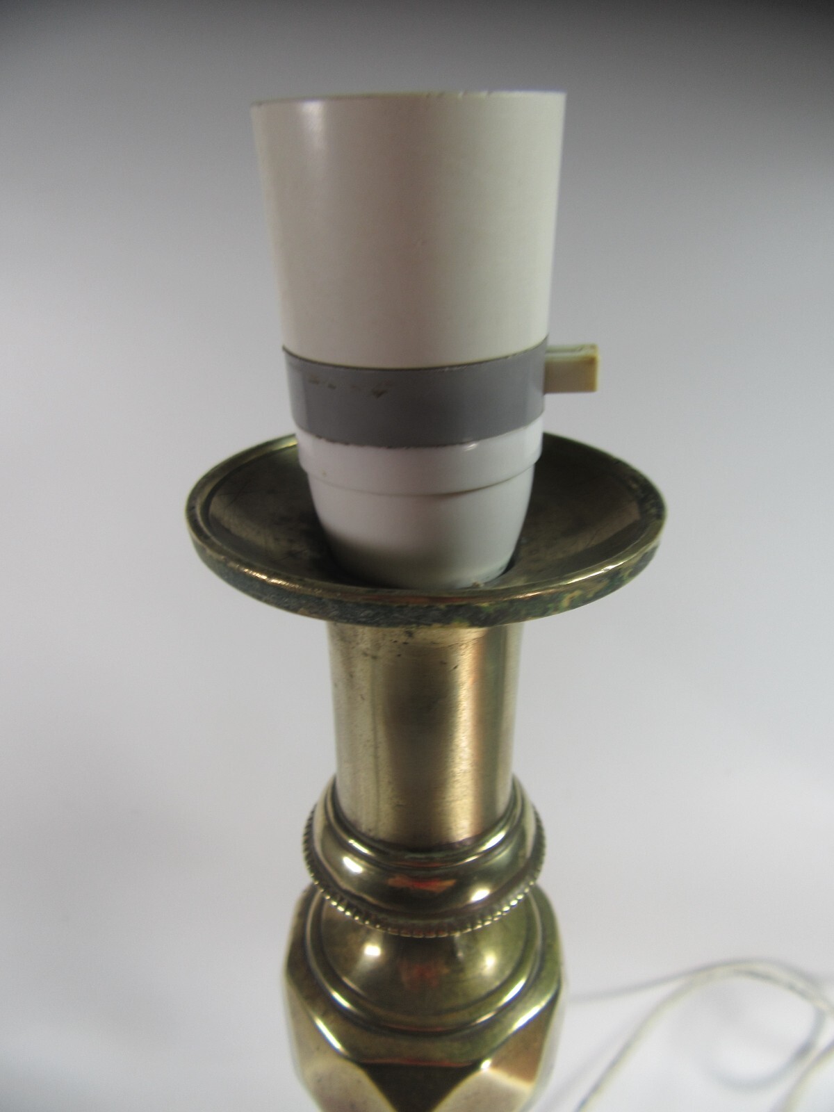 Solid Brass Vintage Banded Table Desk Lamp 41cm high