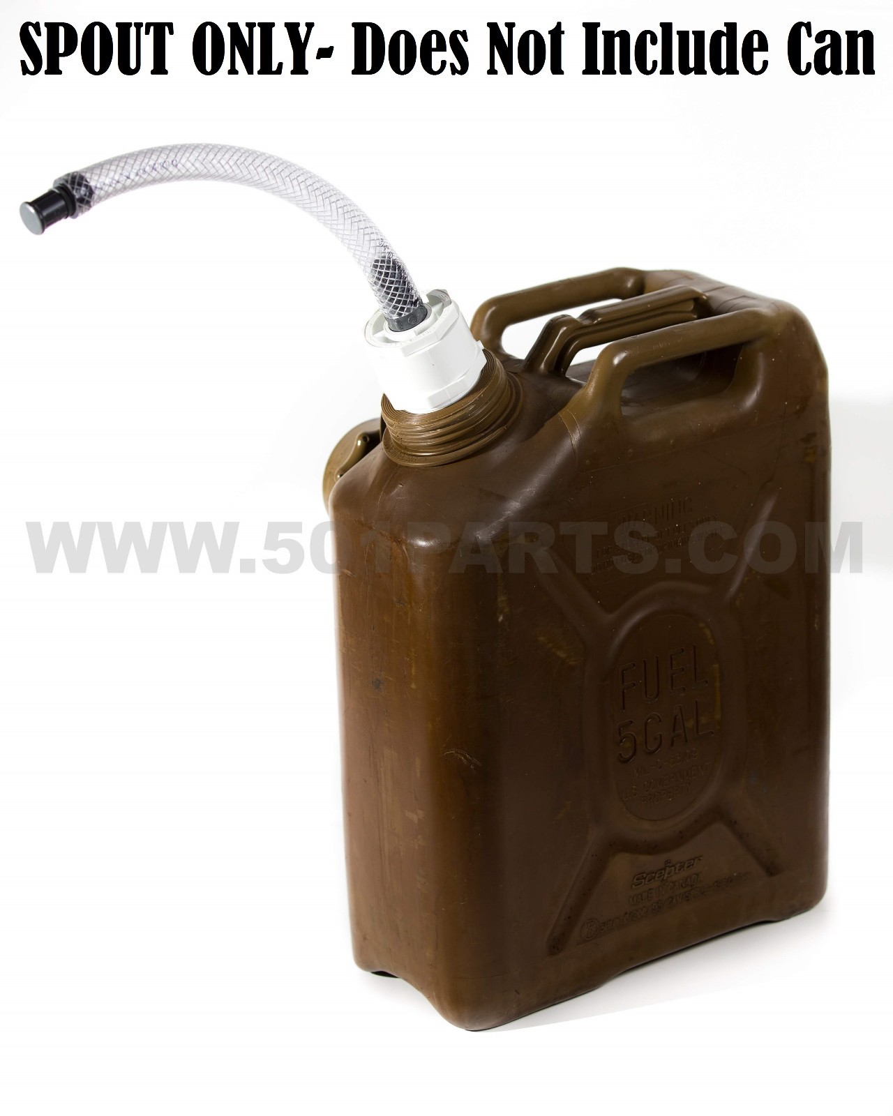 Military Fuel and Jerry Can Spout – Multi-Fuel 3/4 Inch Hose with Filter