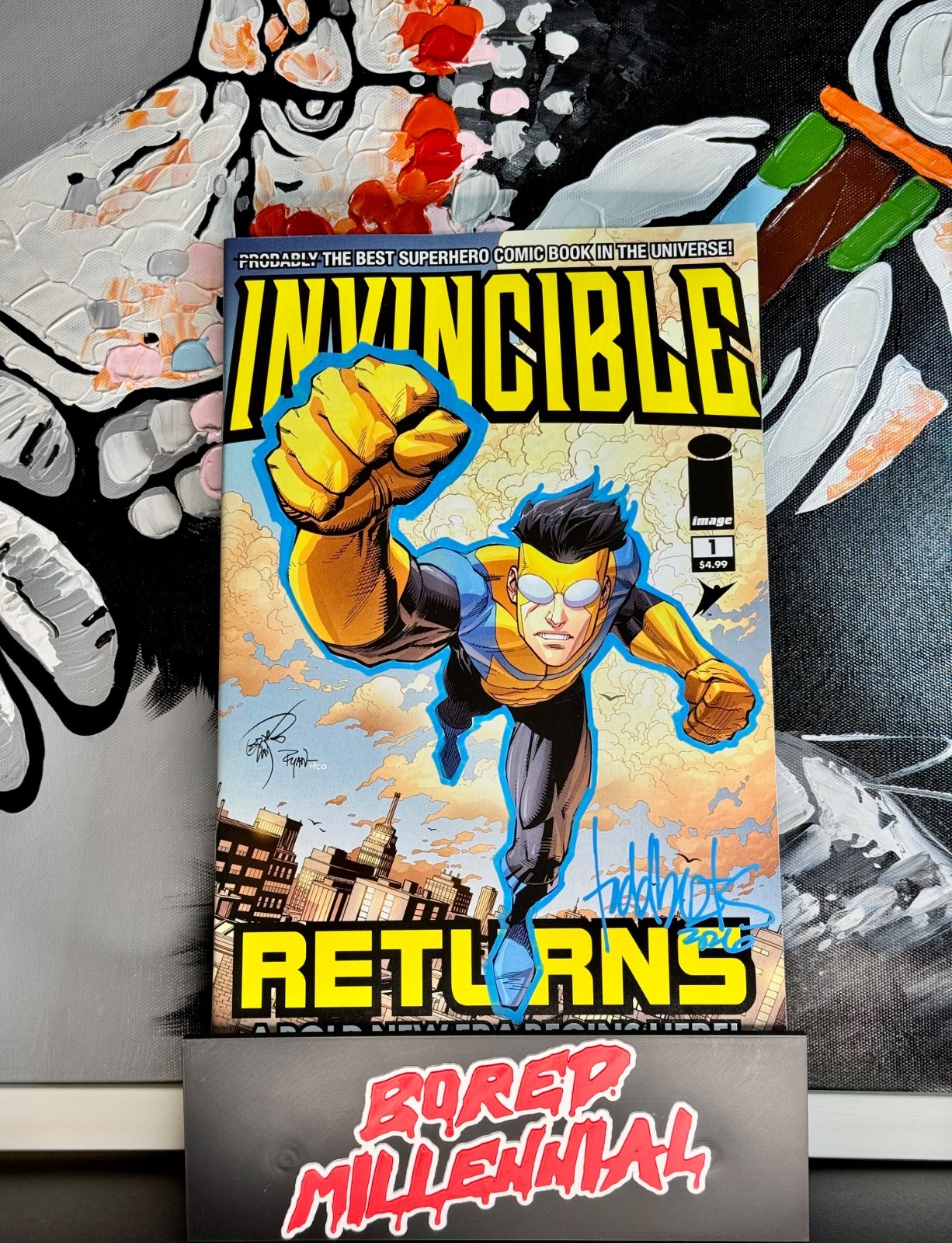 Invincible Returns #1 Facsimile Signed and Remarque Todd Beats W/COA HTF!