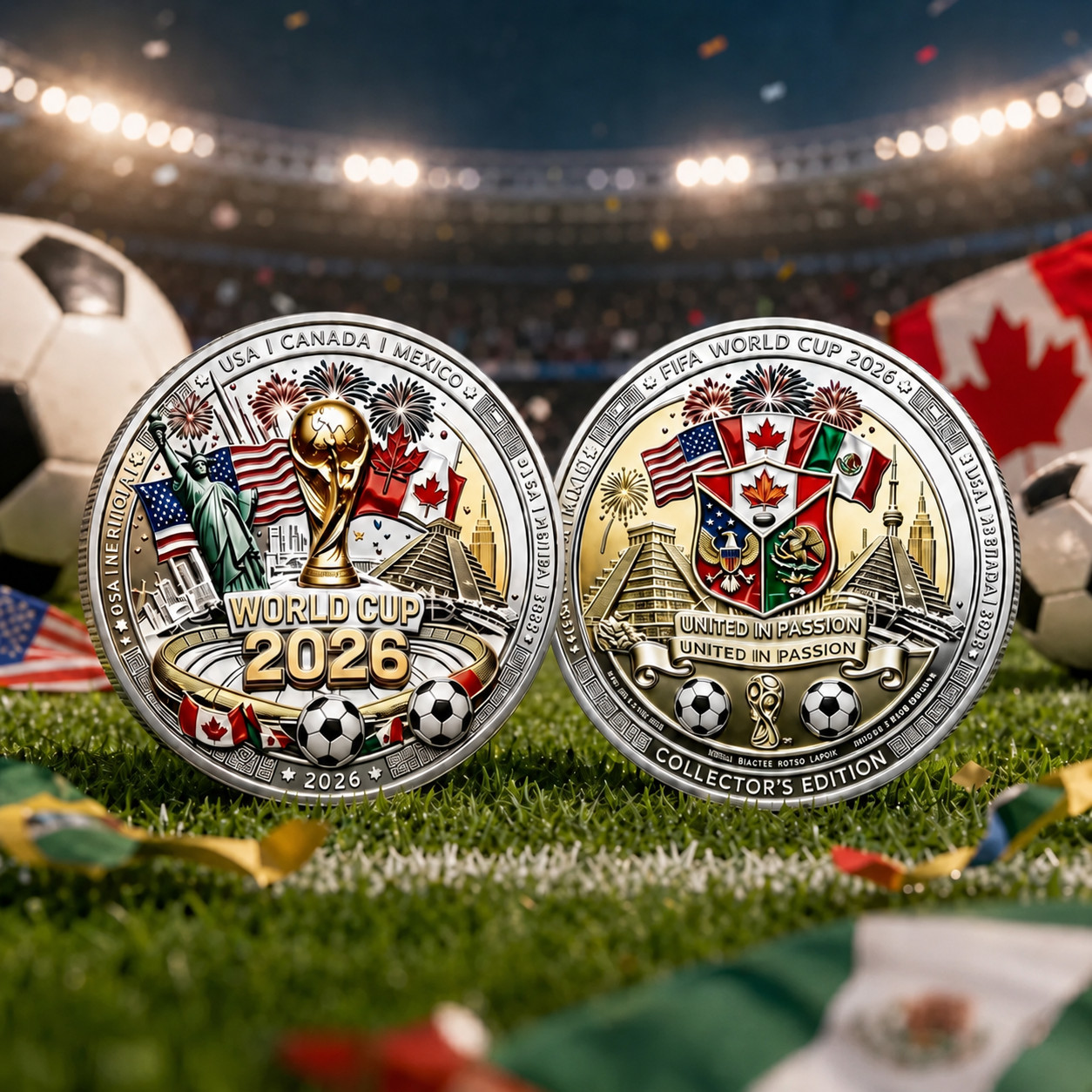 2026 FIFA World Cup Coin, Soccer Championship Collectible Fan Souvenir