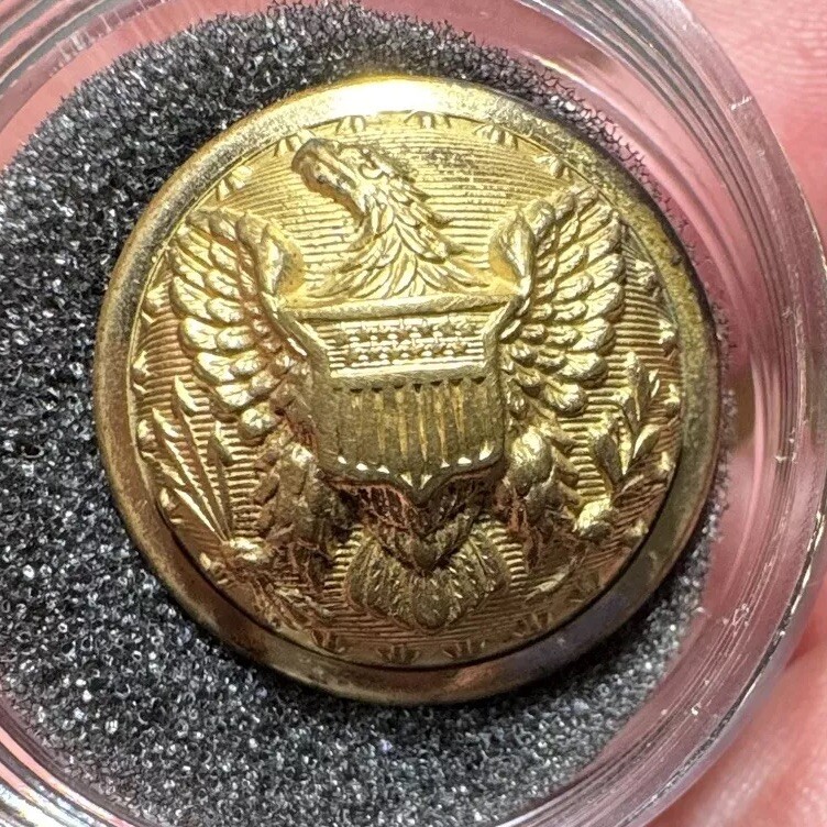 CIVIL WAR STAFF OFFICER COAT BUTTON, High gloss! GS-13E Variant!
