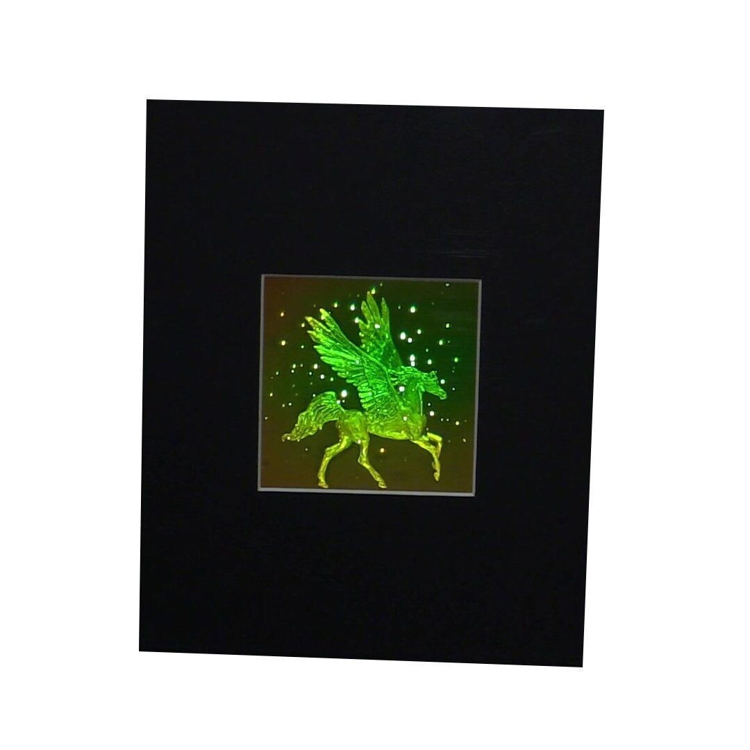 PEGASUS WITH STARS TRUE 3D Hologram Picture (MATTED), Photopolymer Type Film