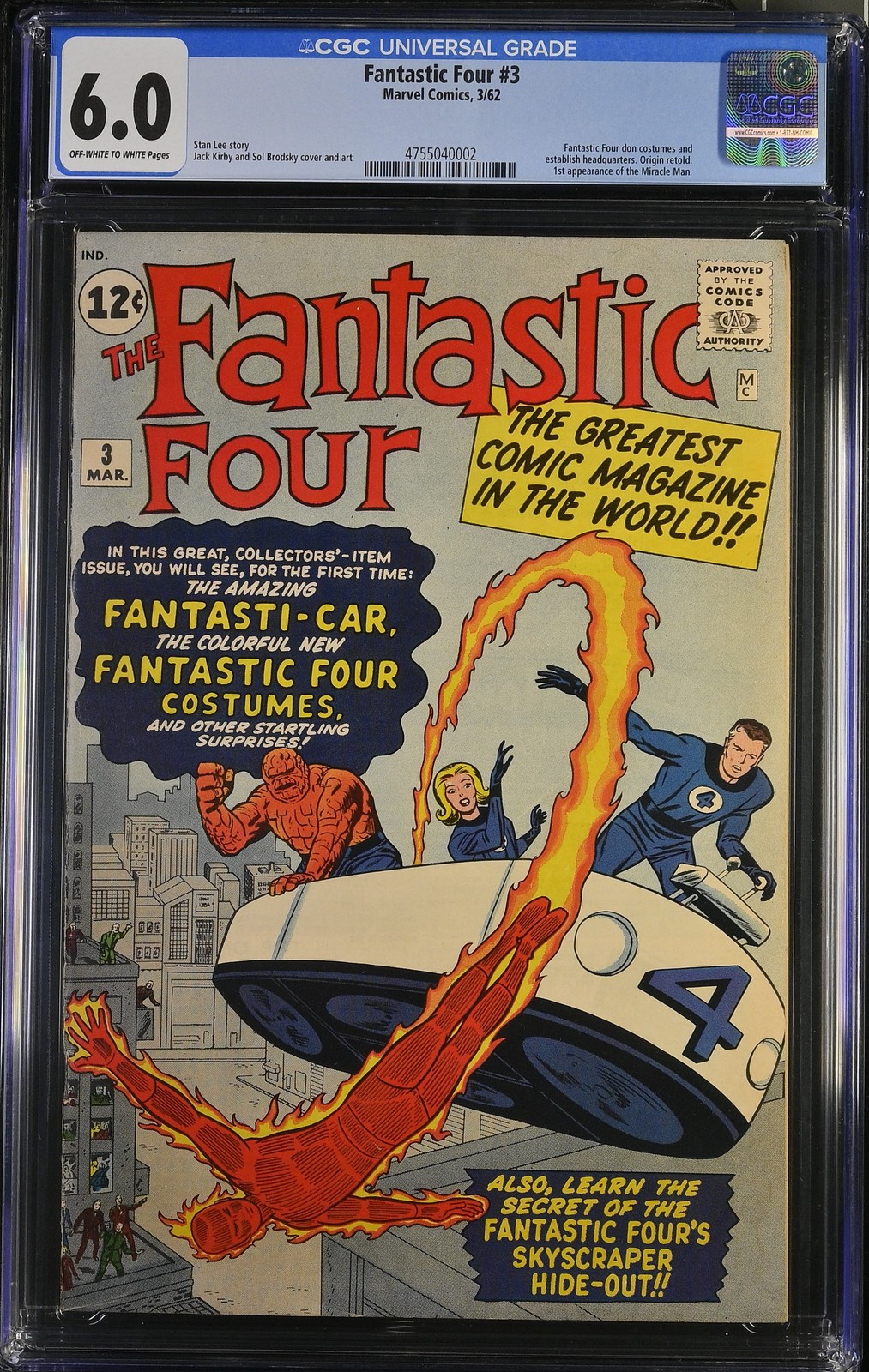 Fantastic Four #3 CGC 6.0 Off-White to White Pages