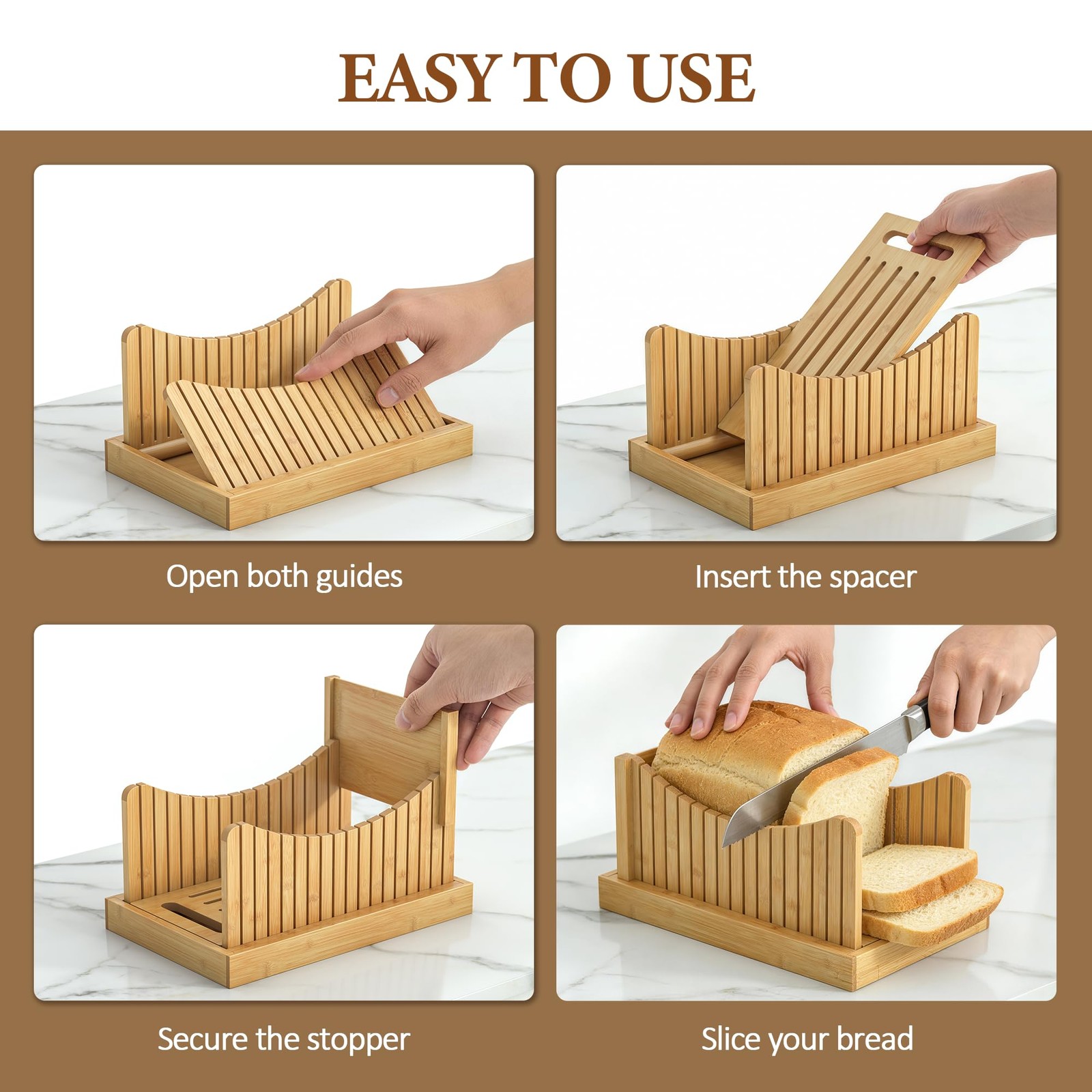 Extra Large Bread with Slicer 2 Tier for Homemade Bread, Wood Bread with Cutt…