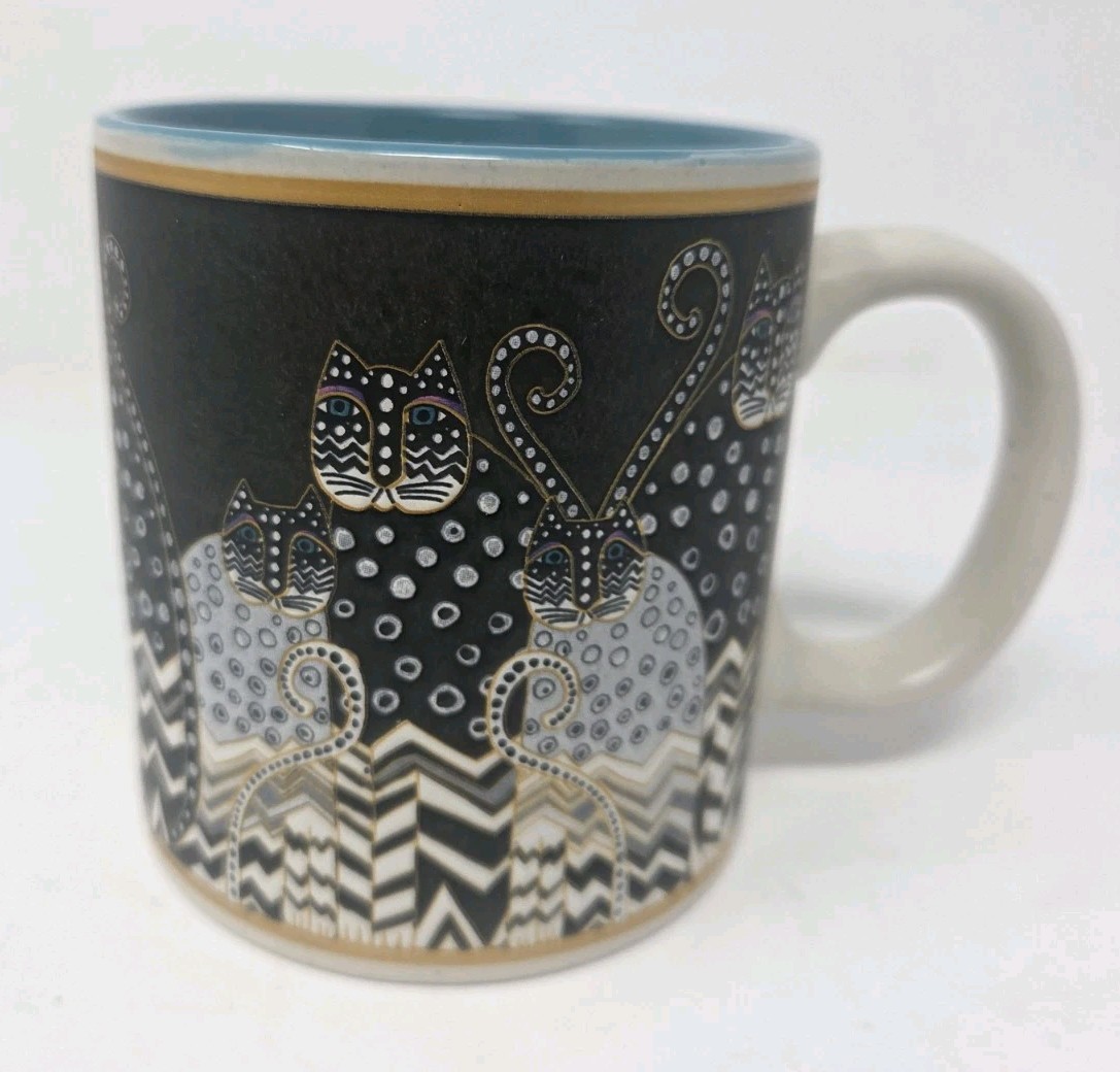 2014 Laurel Burch Polka Dot Gatos 14oz Coffee Mug