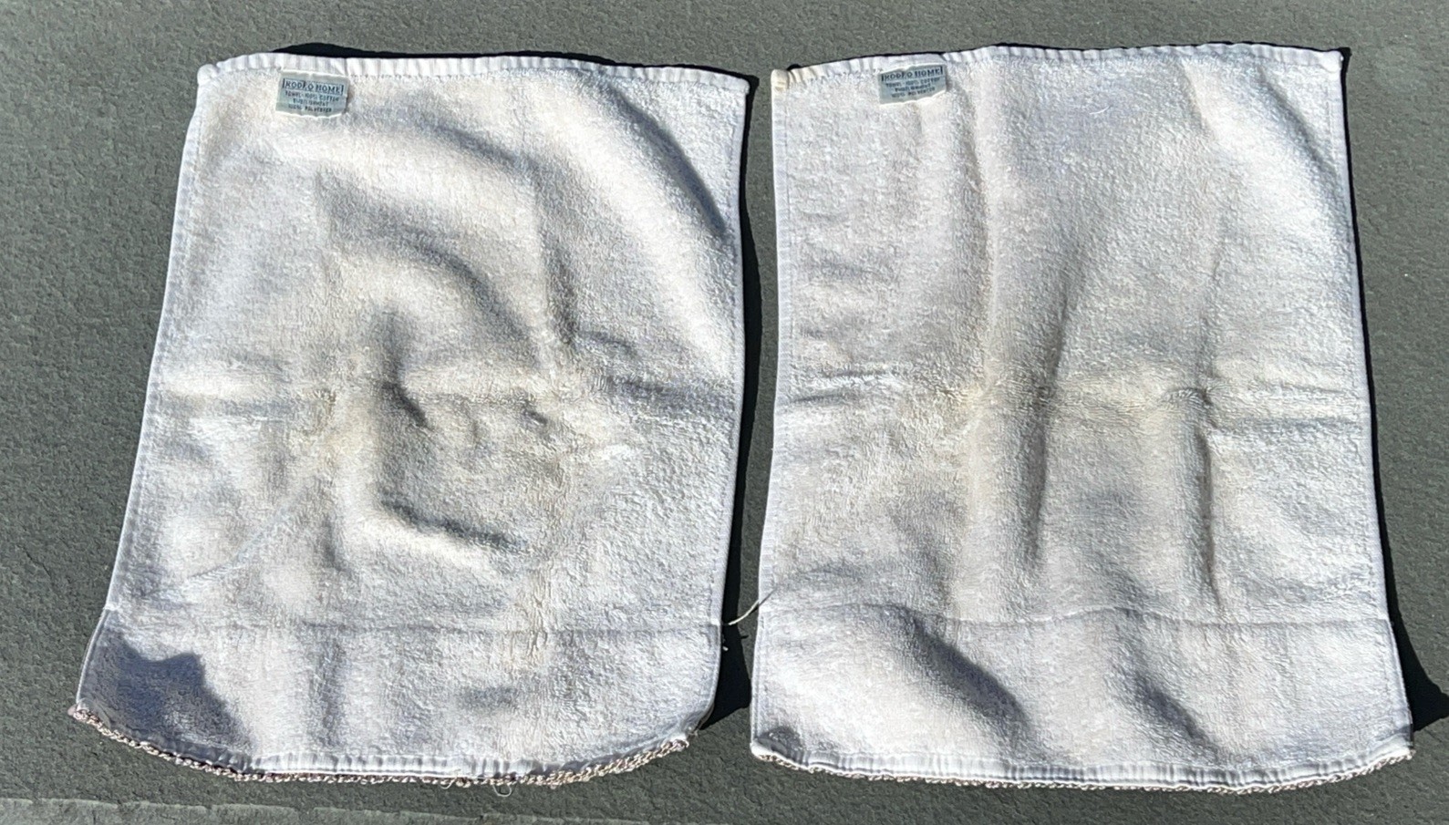 Rodeo Home Fingertip Towels Vtg Cream with Trim Embellishment Set of 2