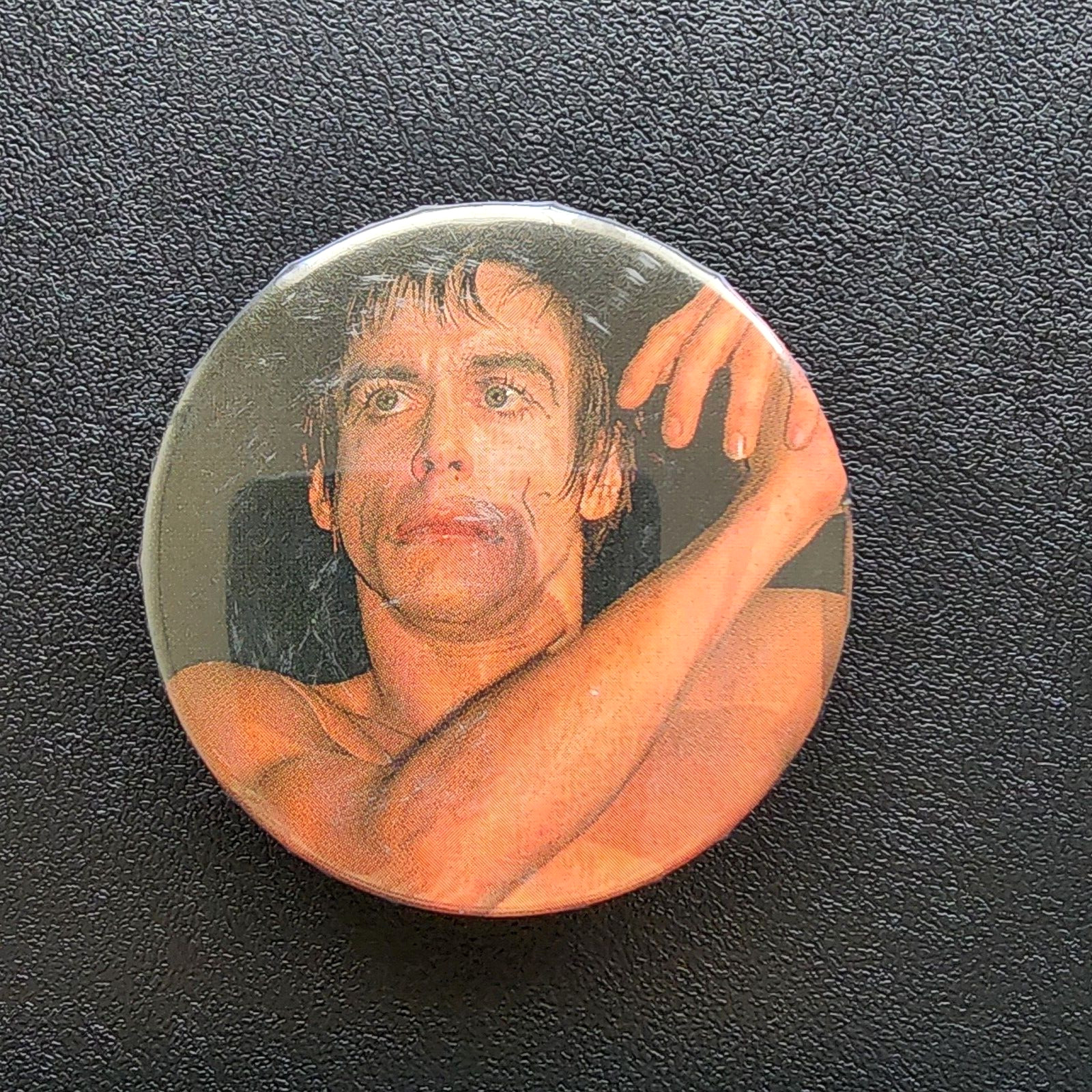 Iggy Pop Pin Button Big Pinback Vintage 80’s RARE
