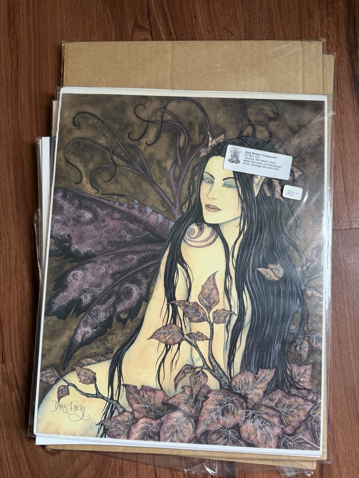 Amy Brown RARE Dark Faery 11×14 art print signed