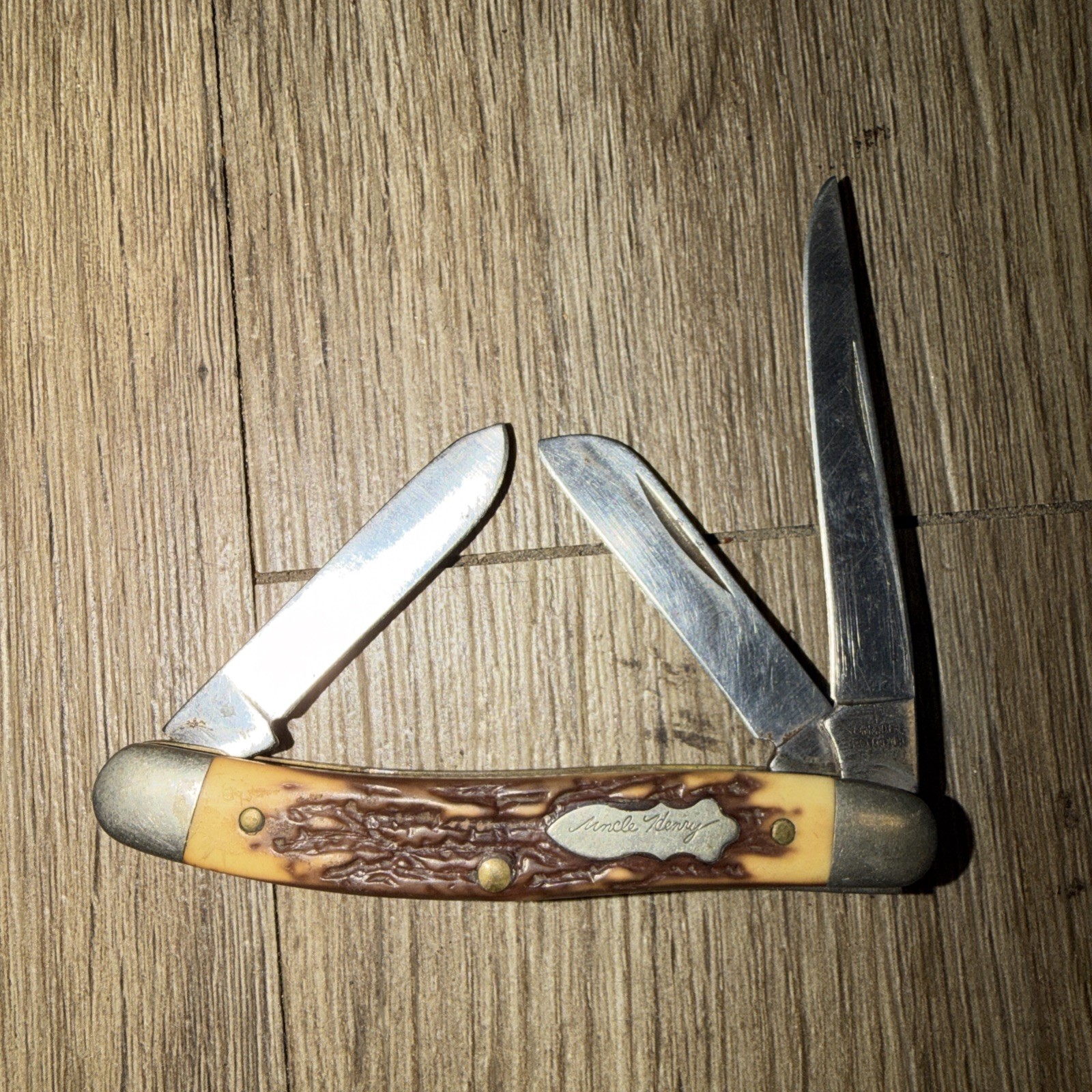 VINTAGE SCHRADE USA 897UH UNCLE HENRY CATTLE STOCKMAN KNIFE SURVIVAL UTILITY 3.5