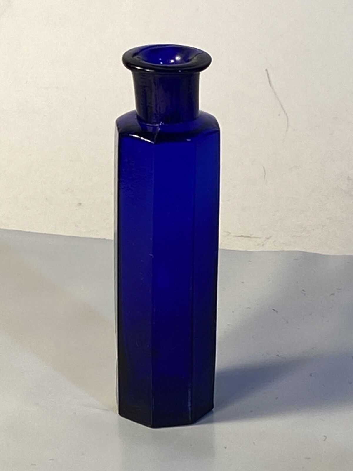Antique Cobalt Octagonal Bottle 4”