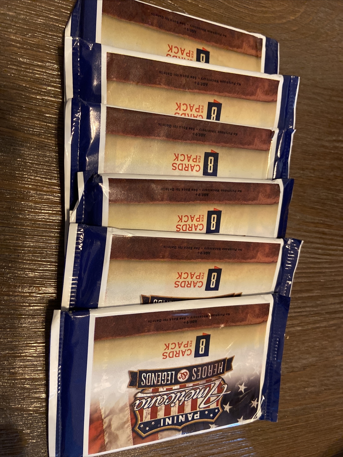 Lot of 6 2012 Panini Americana Factory Sealed Packs – Heroes and Legends