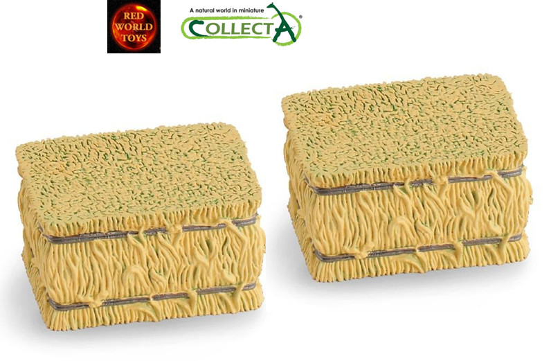 Hay Straw Bales – Set of 2 – for Farm or Horse Toy Models by CollectA 88169 New