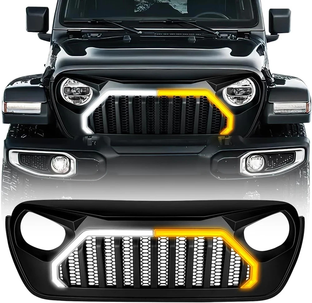 Front Goliath Grille Compatible with 2018-2026 Jeep Wrangler JL JLU Gladiator JT