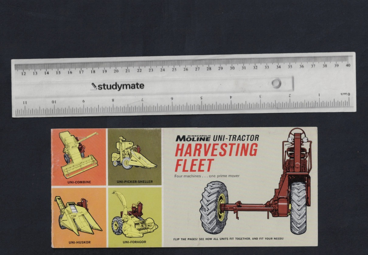 MINNEAPOLIS-MOLINE UNI-TRACTOR HARVESTING FLEET 12 PAGE BROCHURE A-85-762