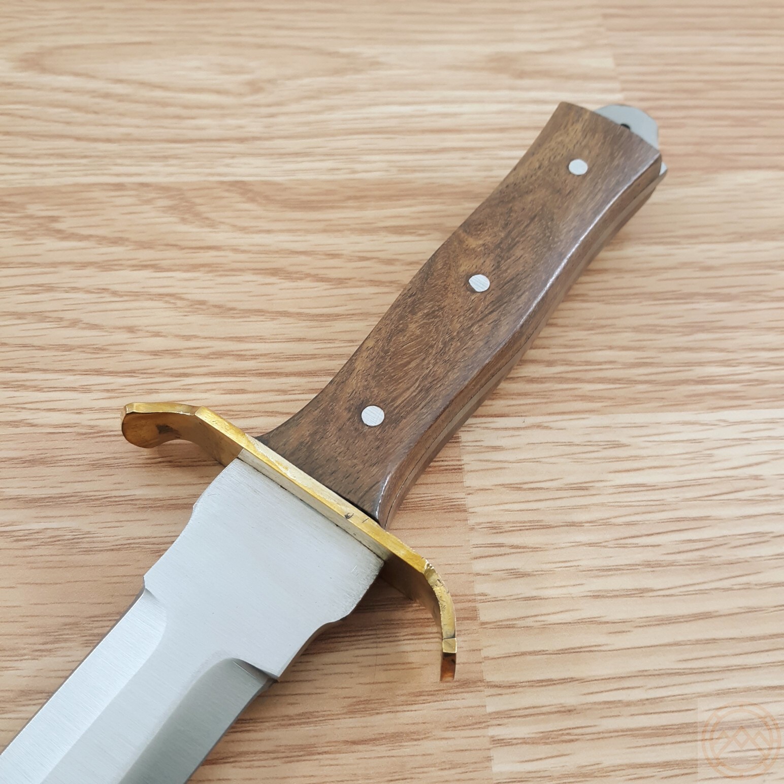 Commando Fixed Knife 6.25″ Stainless Steel Double Edge Dagger Blade Wood Handle