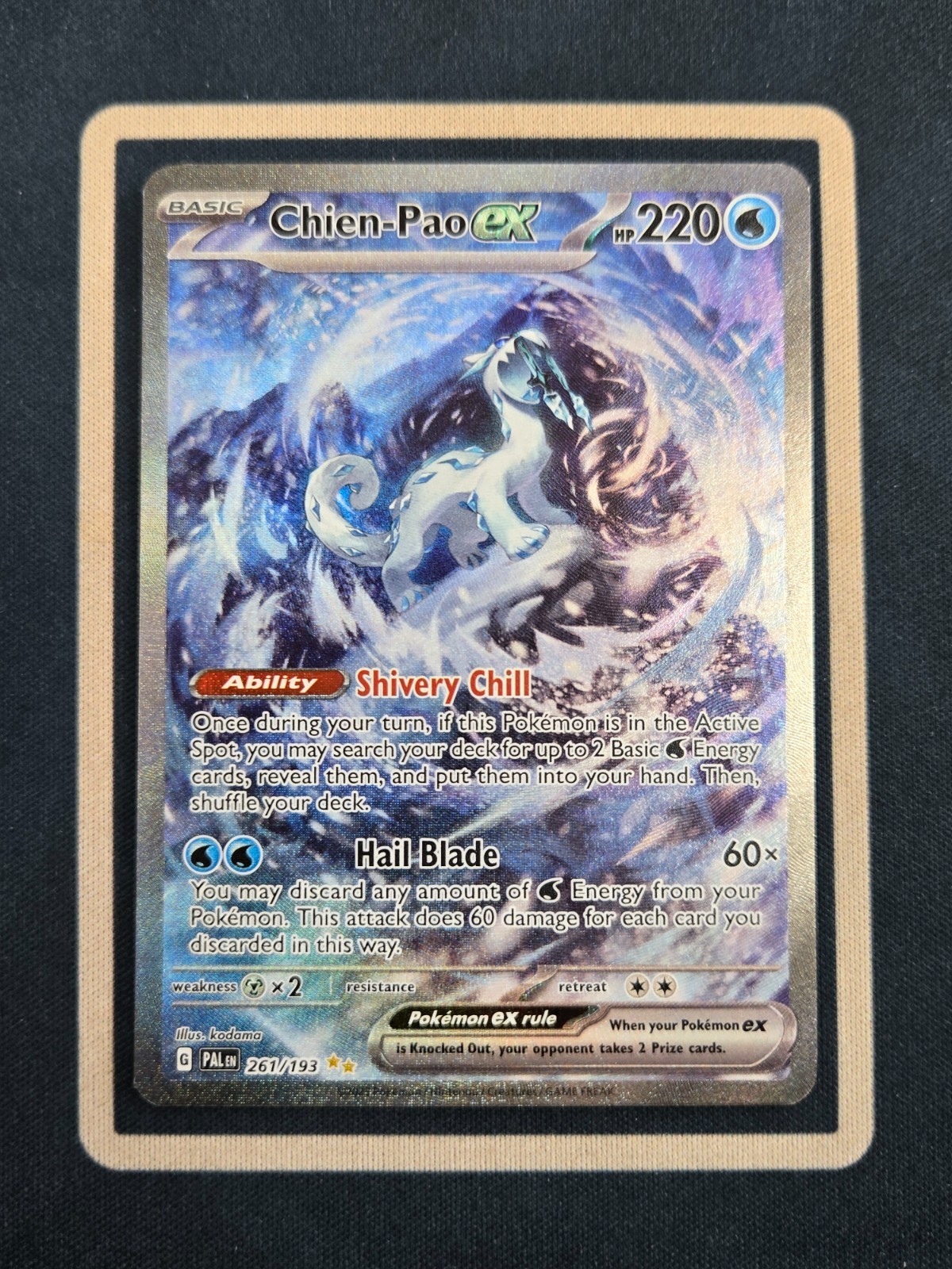 Pokemon TCG – Chien-Pao EX – 261/193 Paldea Evolved – Illustration Rare – NM