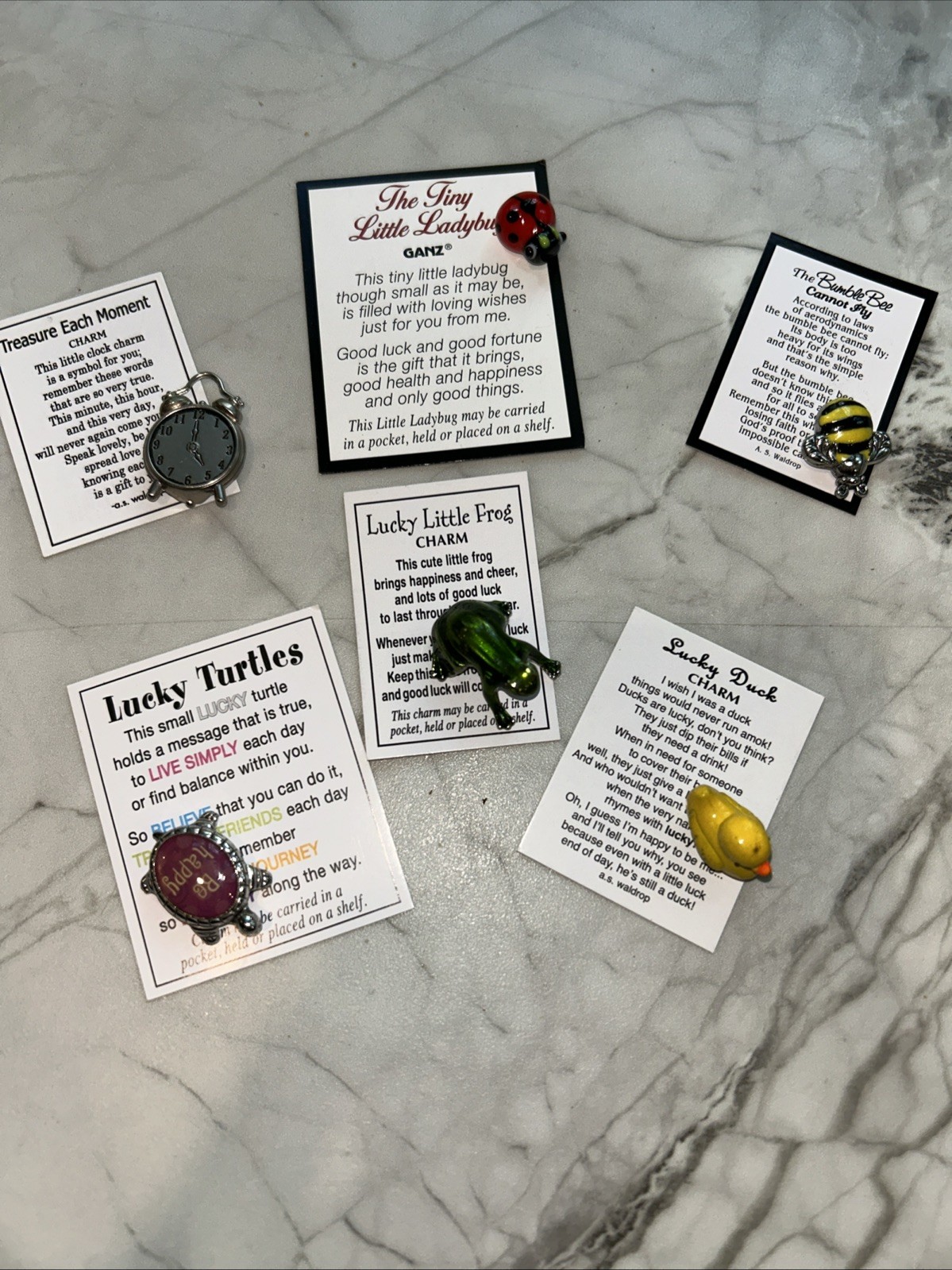Lot Of 6 Ganz Lucky Pocket Charms With Cards …