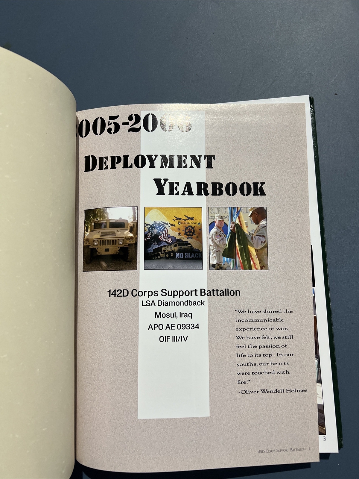 142d Corps Support Battalion 2005 2006 Operation Iraqi Freedom Cruise Book