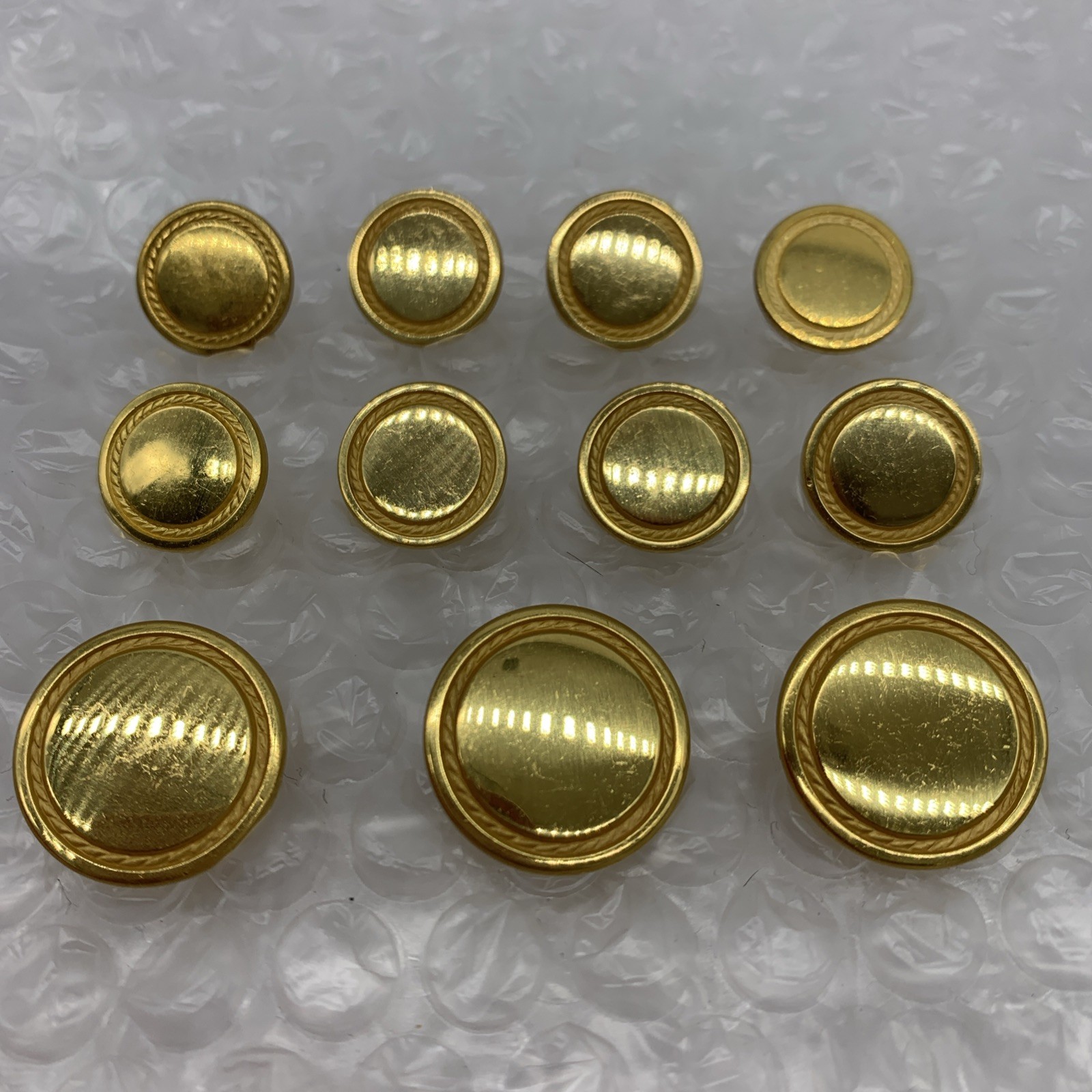 Holland Sherry England Blazer Button Lot 11 Gold Tone Brass Rope Nautical VTG