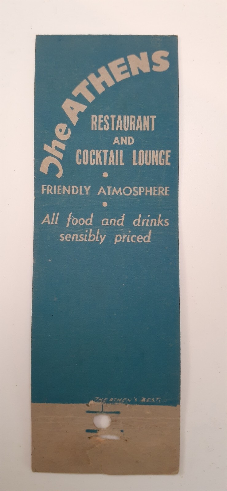 Matchbook Cover – IL Chicago – The Athens Restaurant and Cocktail Lounge