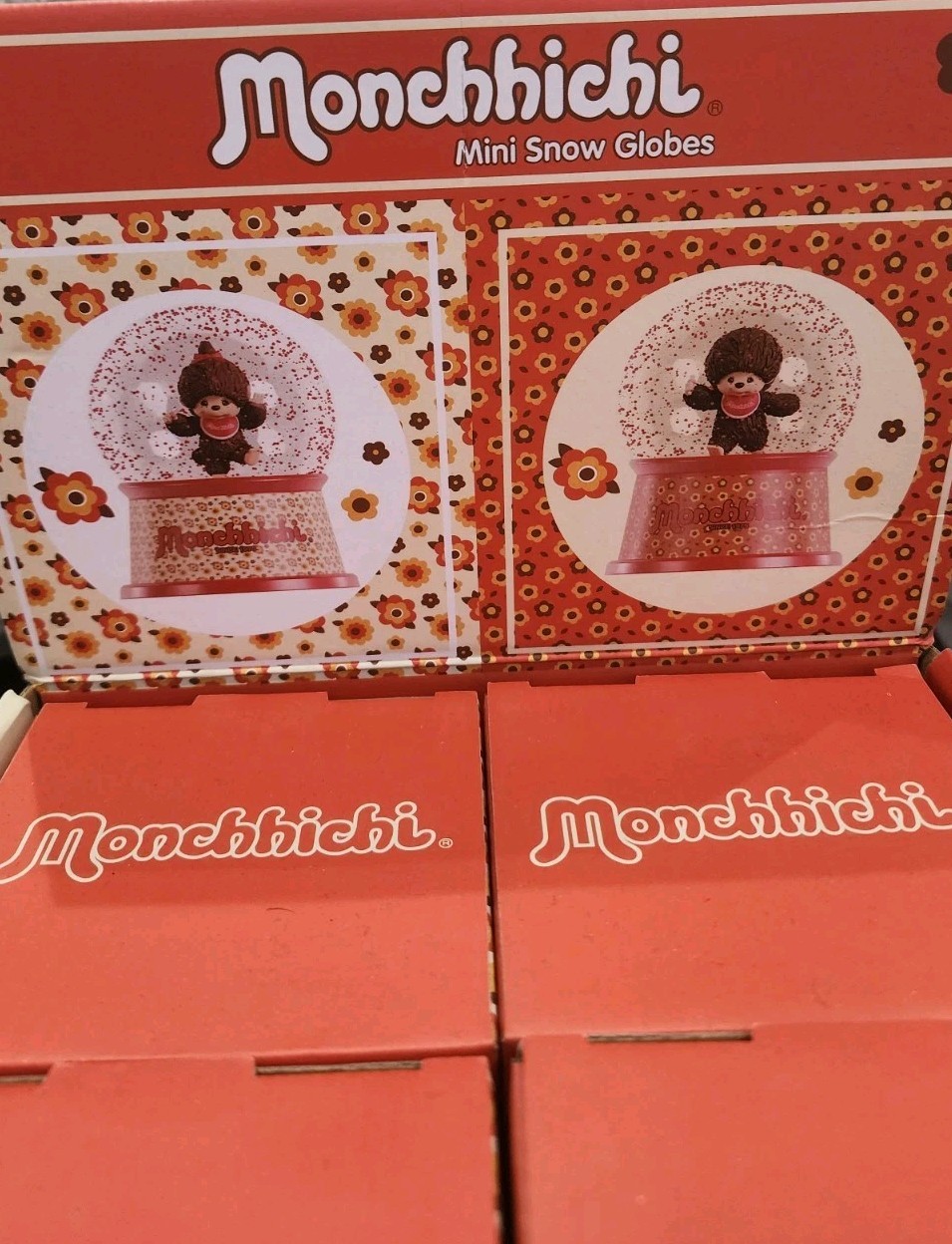 Rare VHTF Monchhichi Mini Snow Globe Sekiguchi Co Ltd Boy & Girl NIB