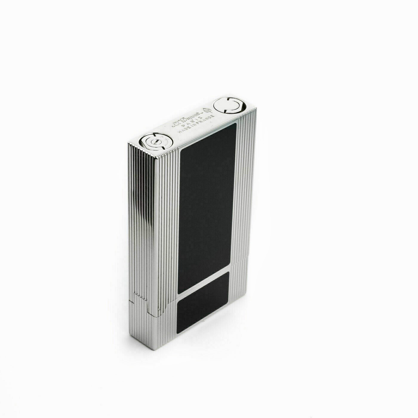 S.T. Dupont Line 2, Palladium & Black Lacquer Lighter, 016380 (16380) New In Box